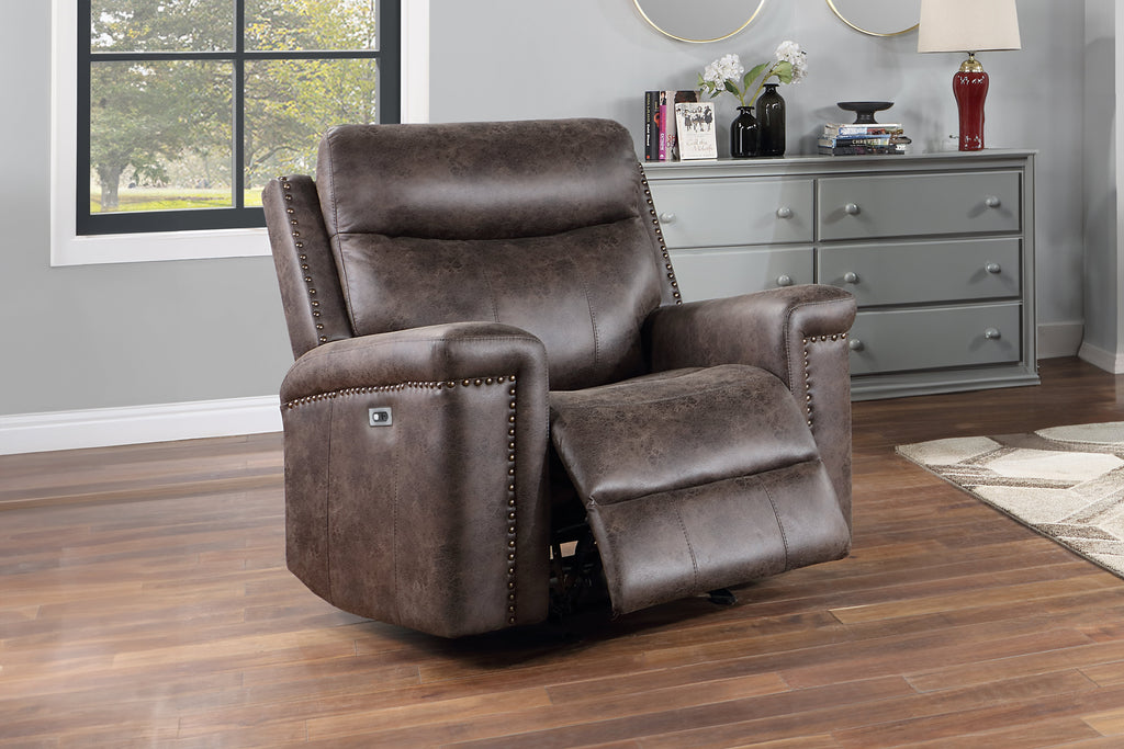 Quade Glider Recliner w/Pwr Fr-Mocha