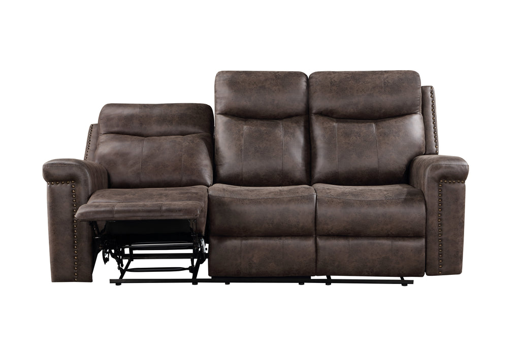 Quade Sofa w/Dual Recliner-Mocha