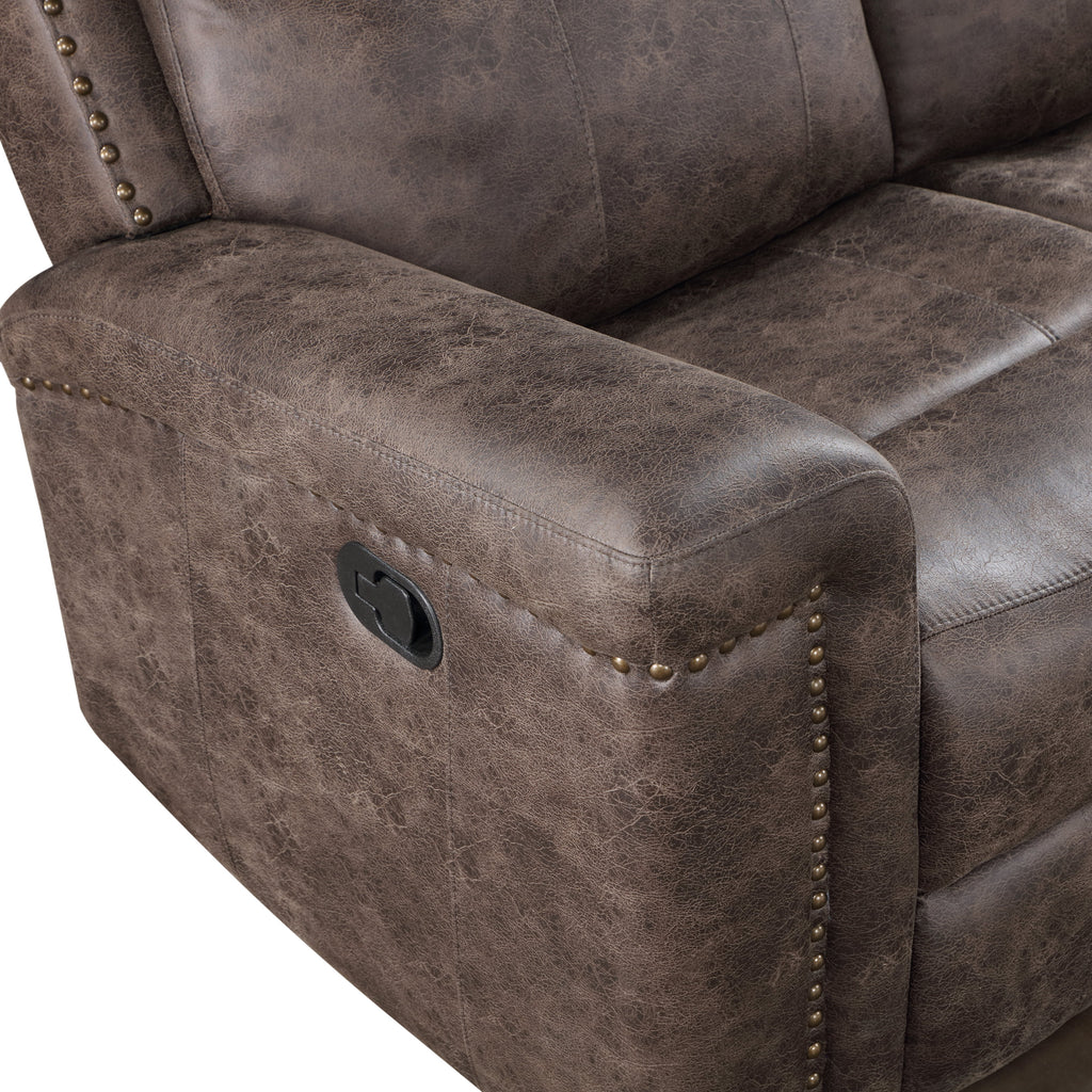 Quade Sofa w/Dual Recliner-Mocha