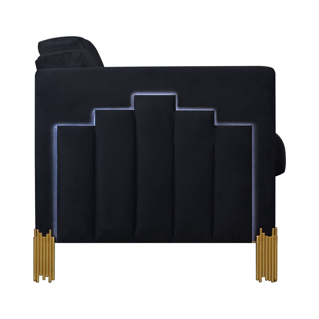 Empire Lighted Loveseat-Black