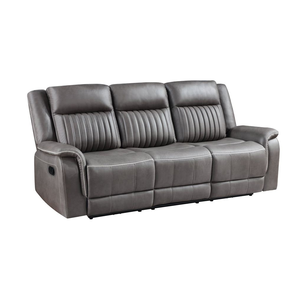 Enzo Sofa w/Dual Recliner- Gray