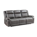 Enzo Sofa w/Dual Recliner- Gray