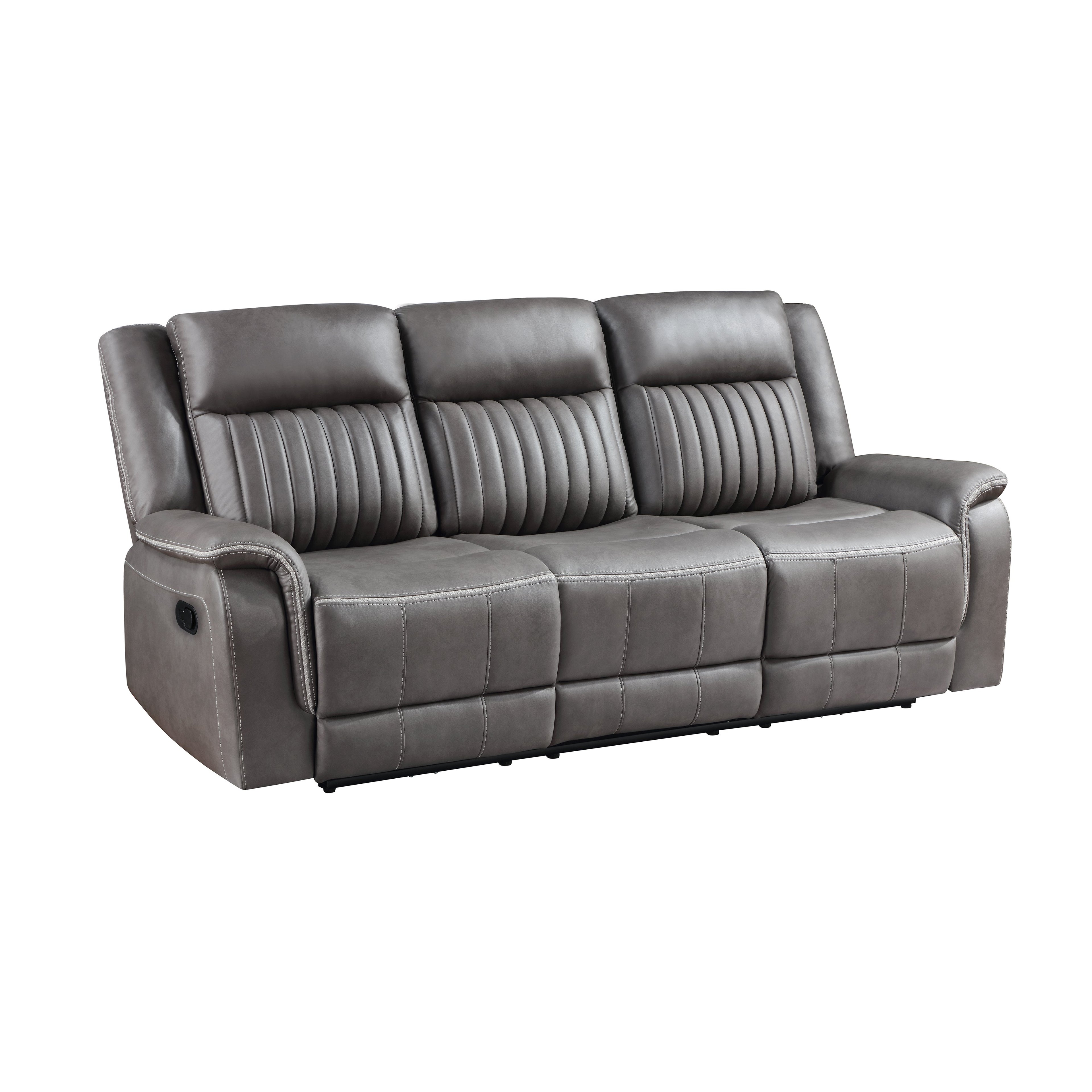 Enzo Sofa w/Dual Recliner- Gray