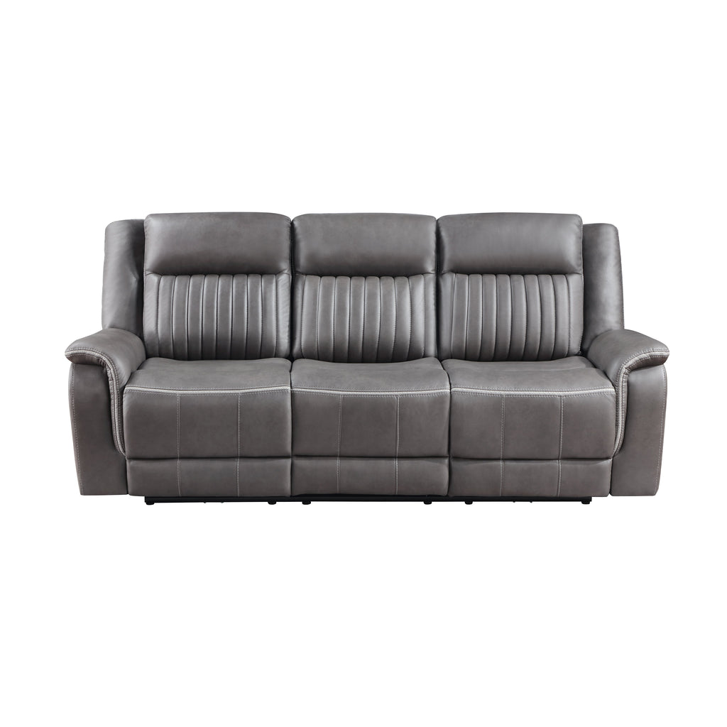 Enzo Sofa w/Dual Recliner- Gray