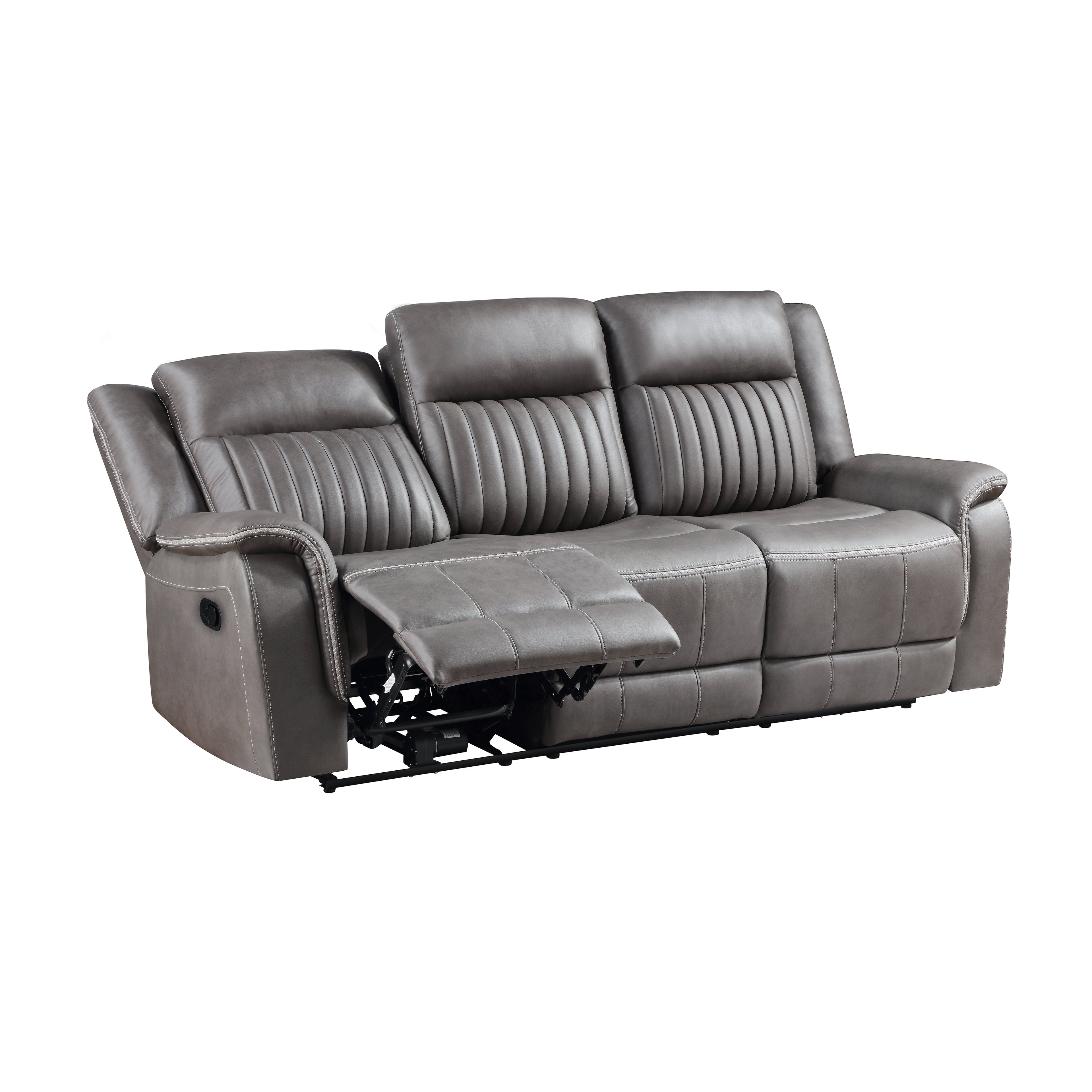 Enzo Sofa w/Dual Recliner- Gray