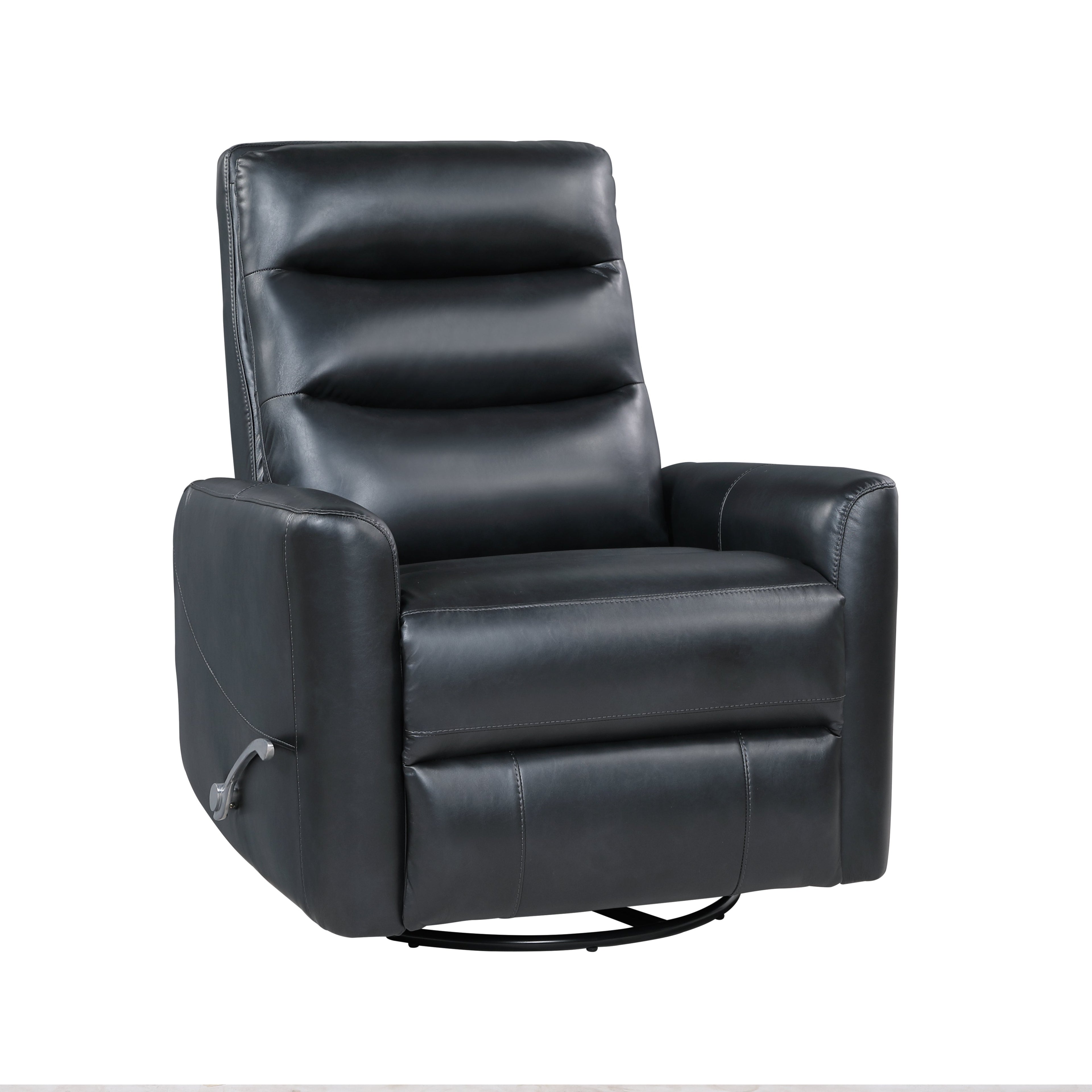 Takami Swivel Recliner - Black / Vegan Leather