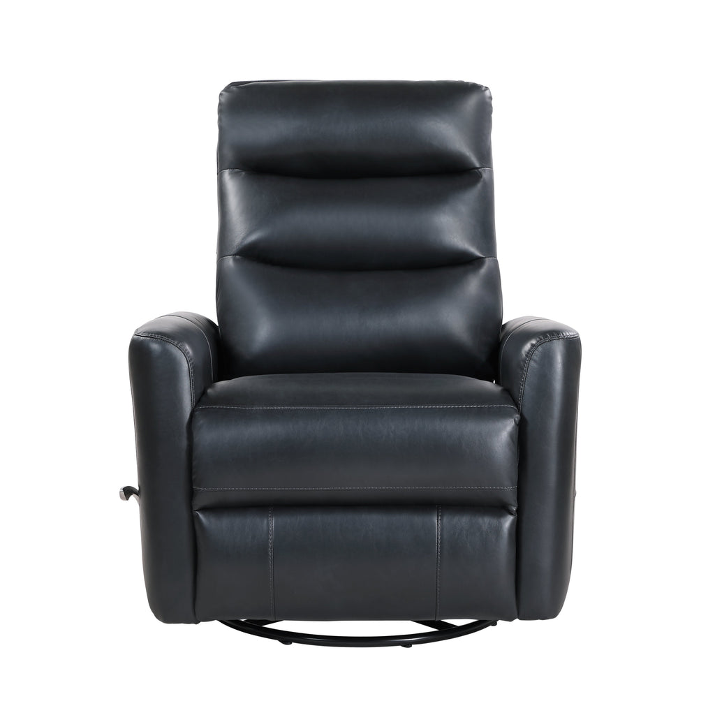 Takami Swivel Recliner - Black / Vegan Leather