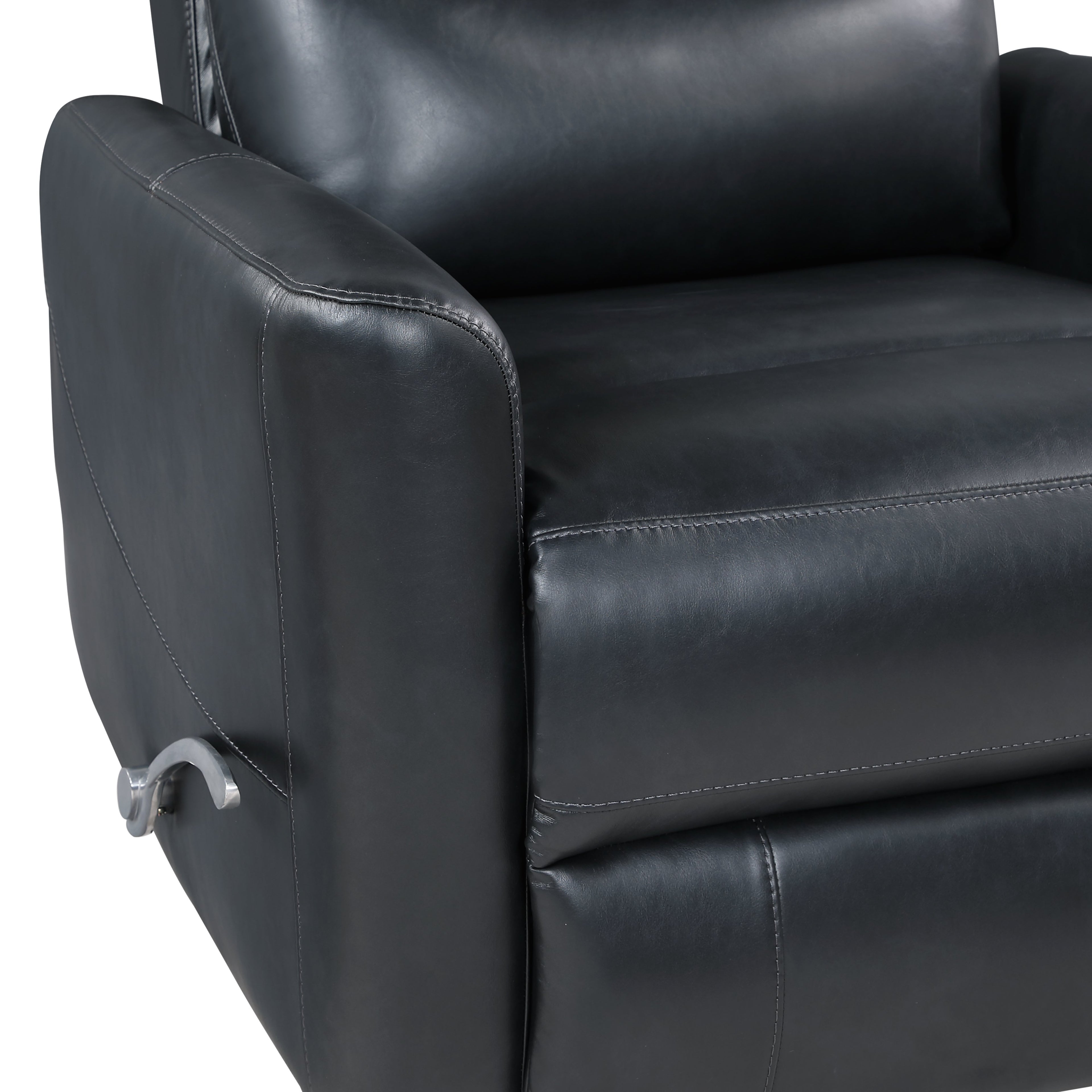Takami Swivel Recliner - Black / Vegan Leather