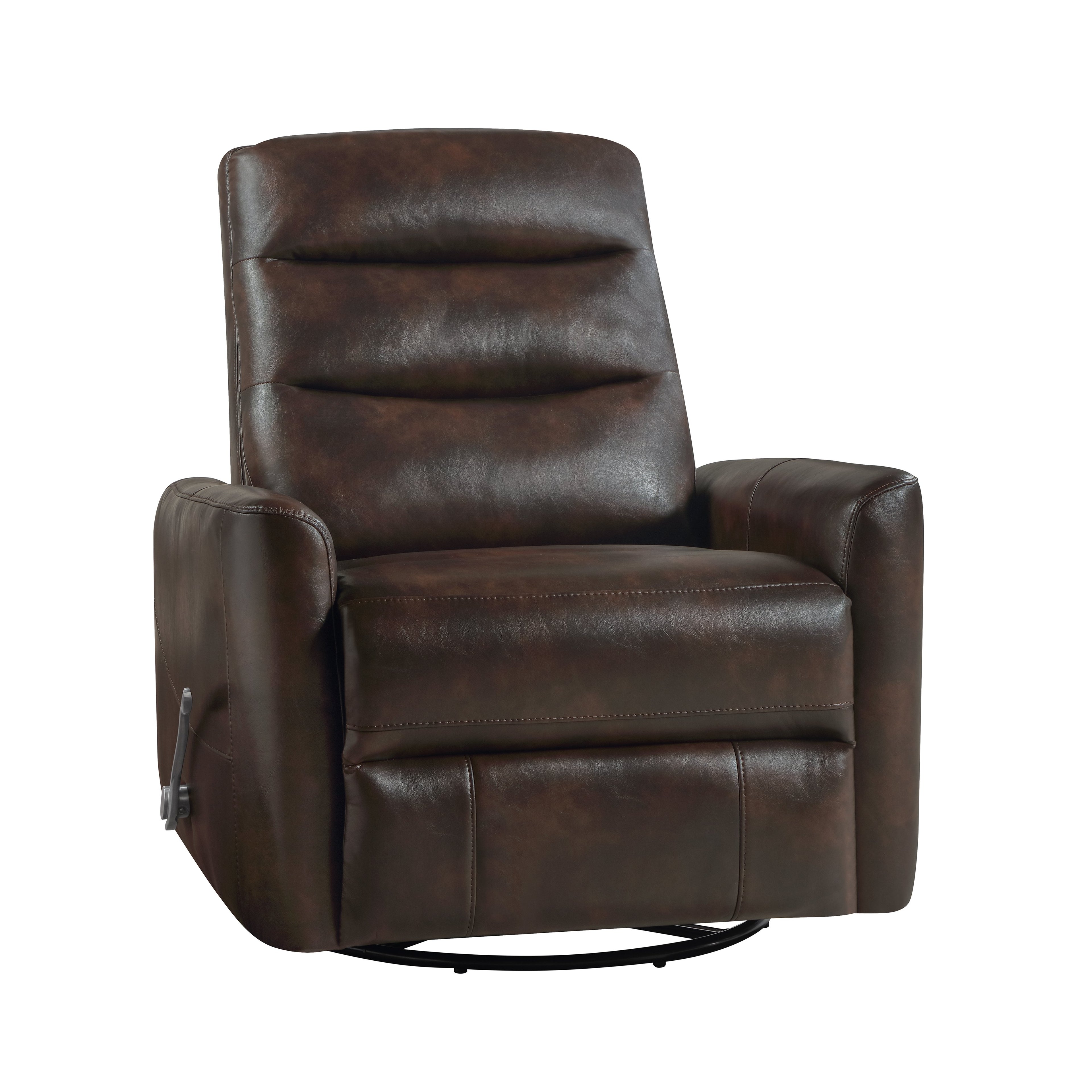 Takami Swivel Recliner - Brown / Vegan Leather