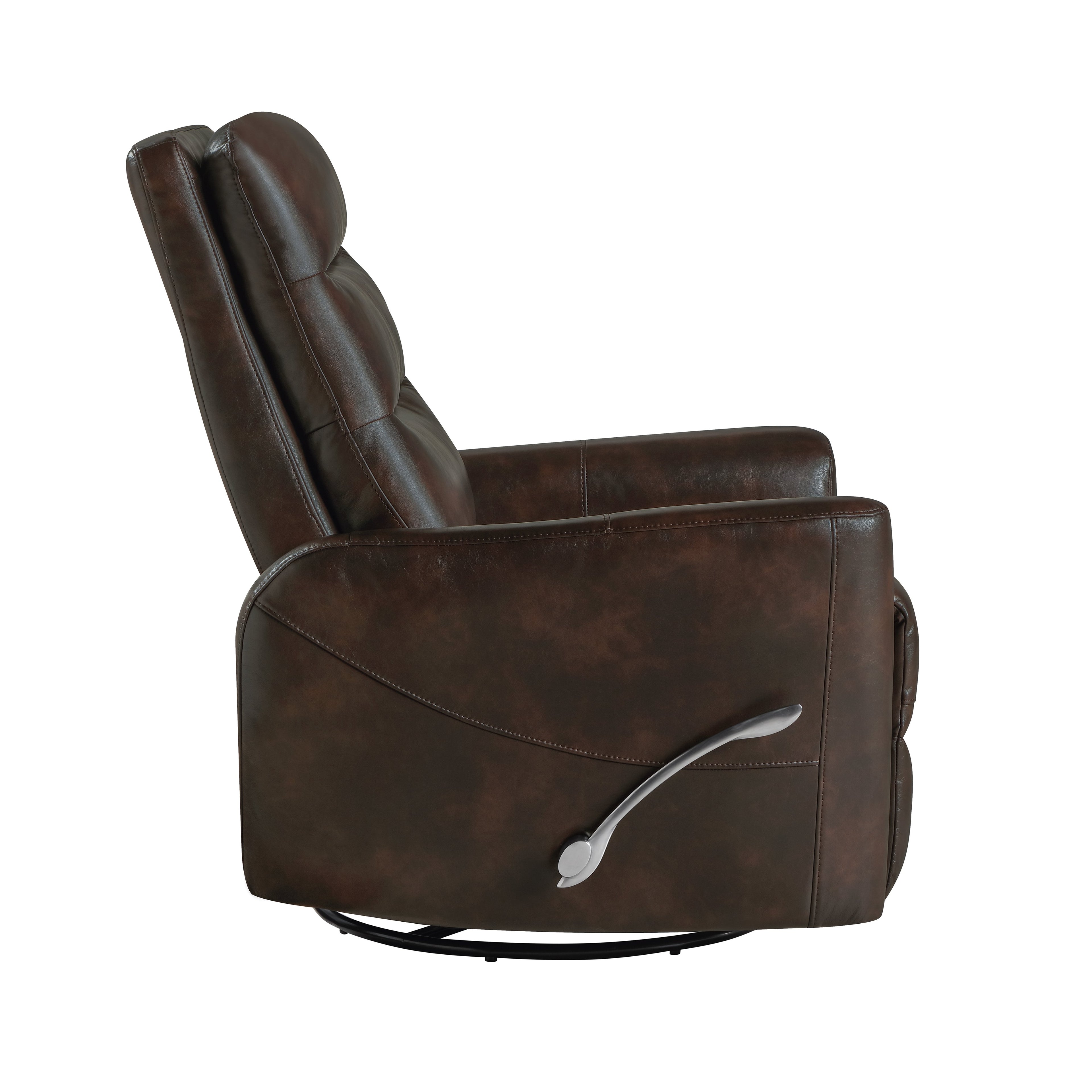 Takami Swivel Recliner - Brown / Vegan Leather