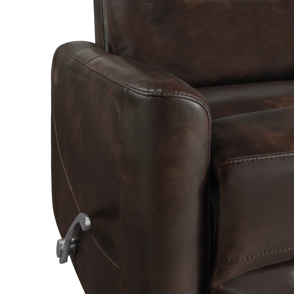 Takami Swivel Recliner - Brown / Vegan Leather