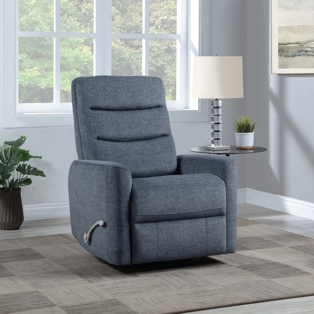 Takami Swivel Recliner - Blue / Polyester