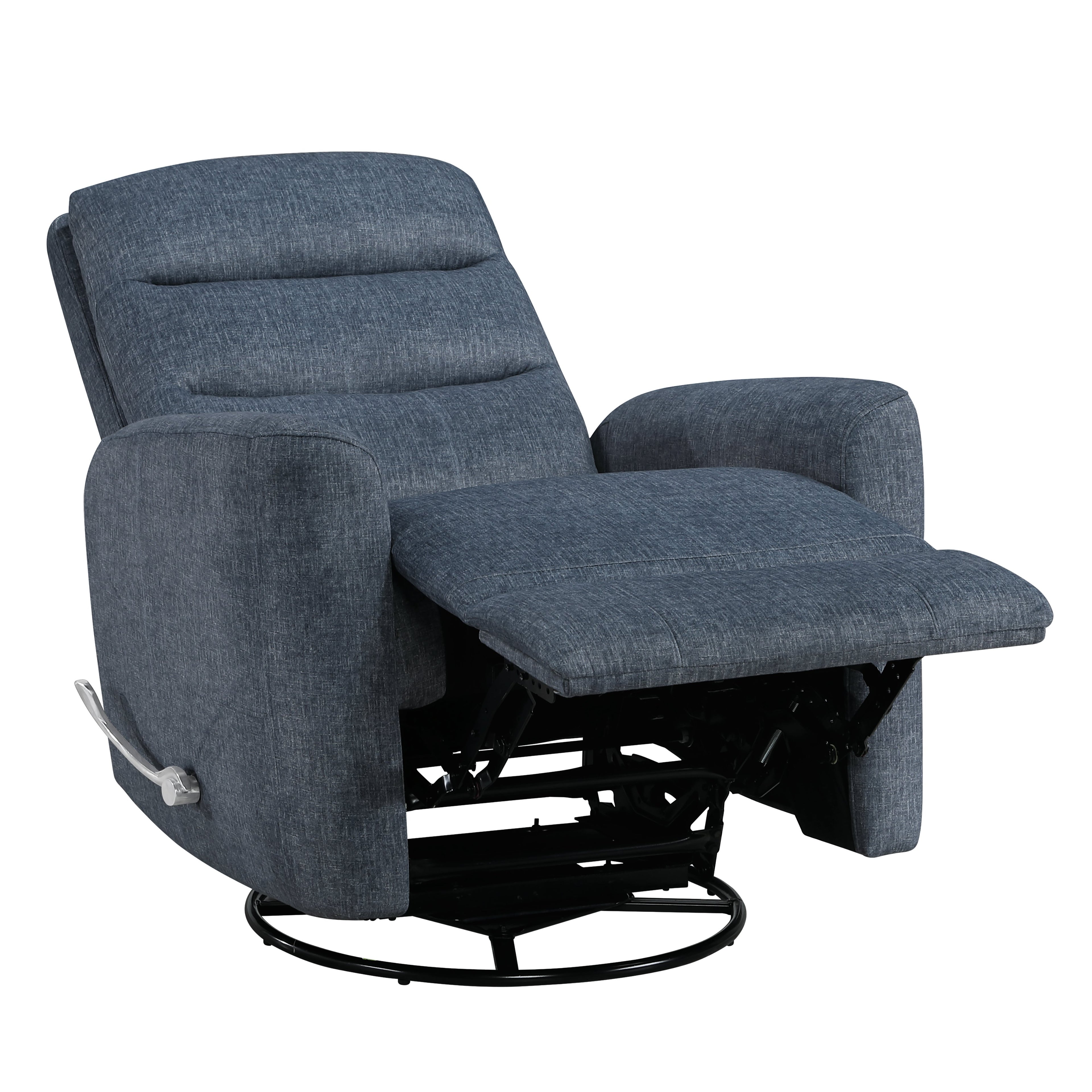 Takami Swivel Recliner - Blue / Polyester