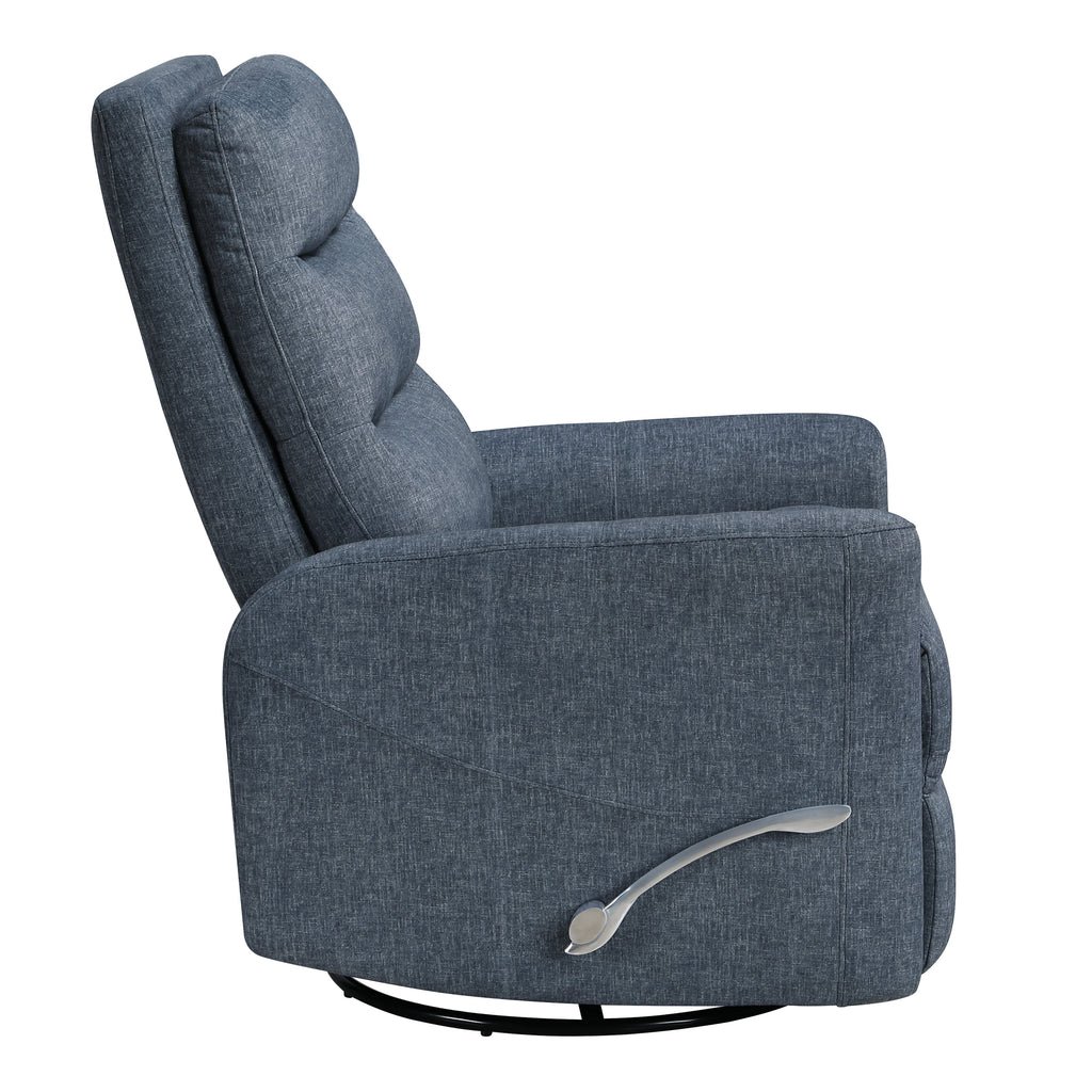Takami Swivel Recliner - Blue / Polyester