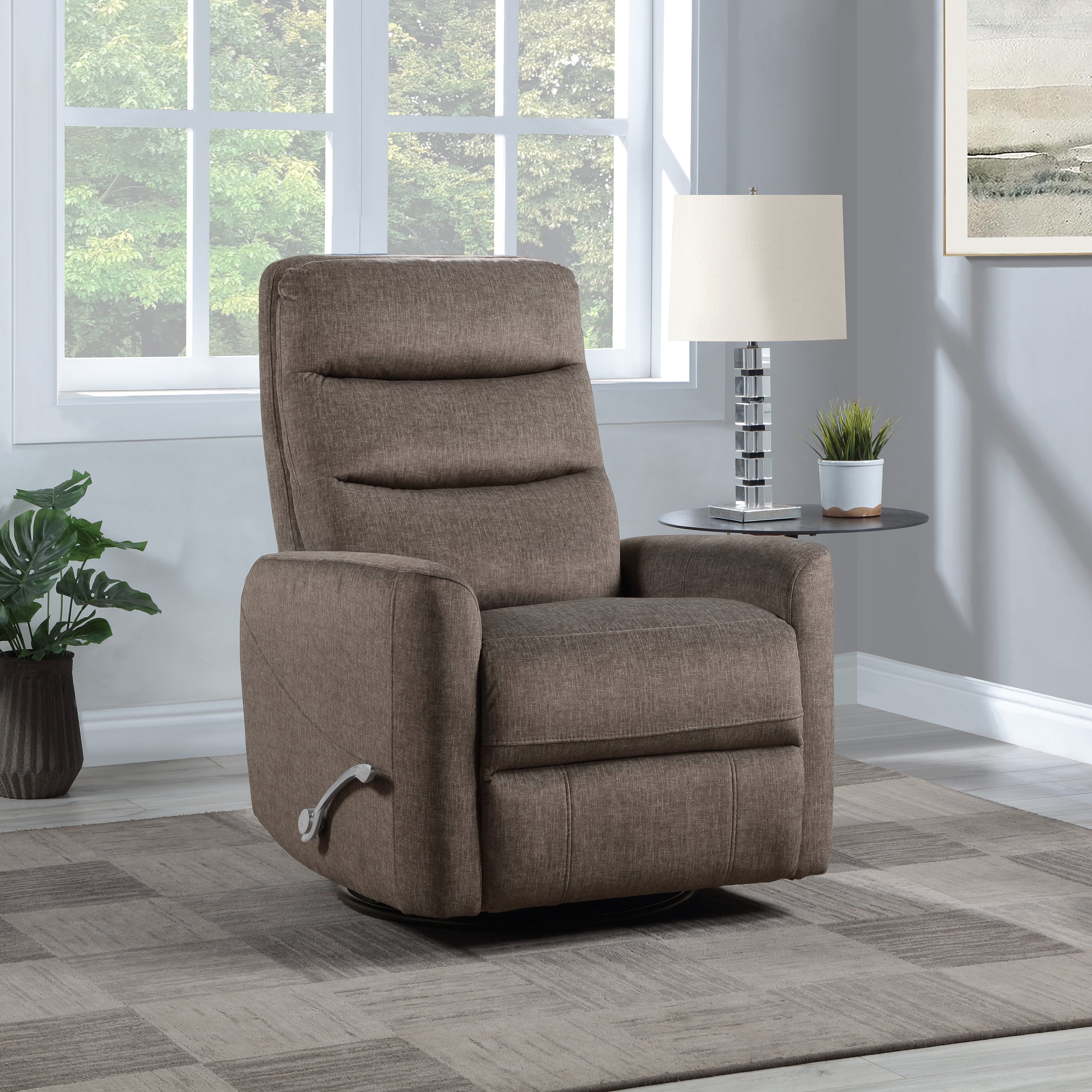 Takami Swivel Recliner - Chocolate / Polyester