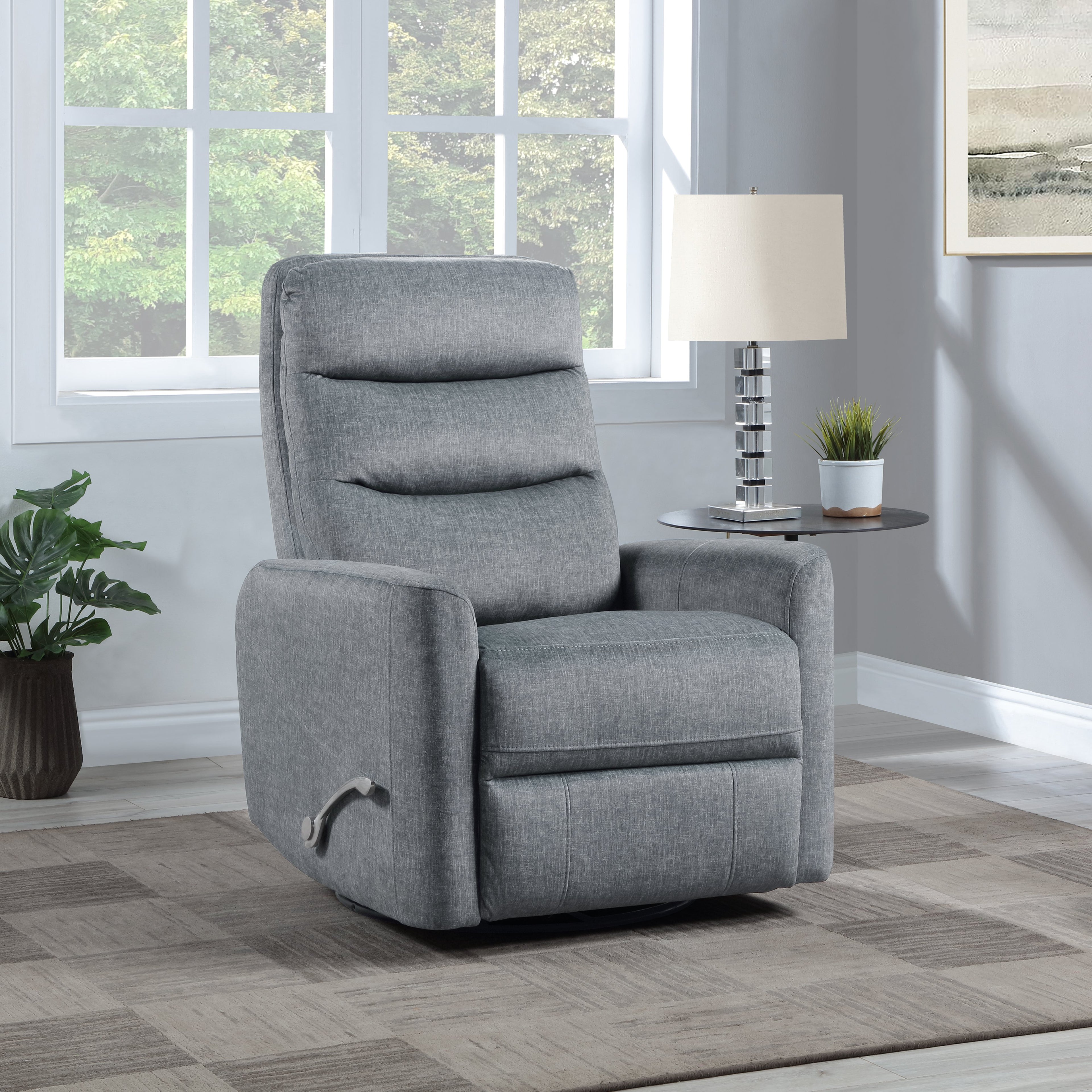 Takami Swivel Recliner - Granite / Polyester