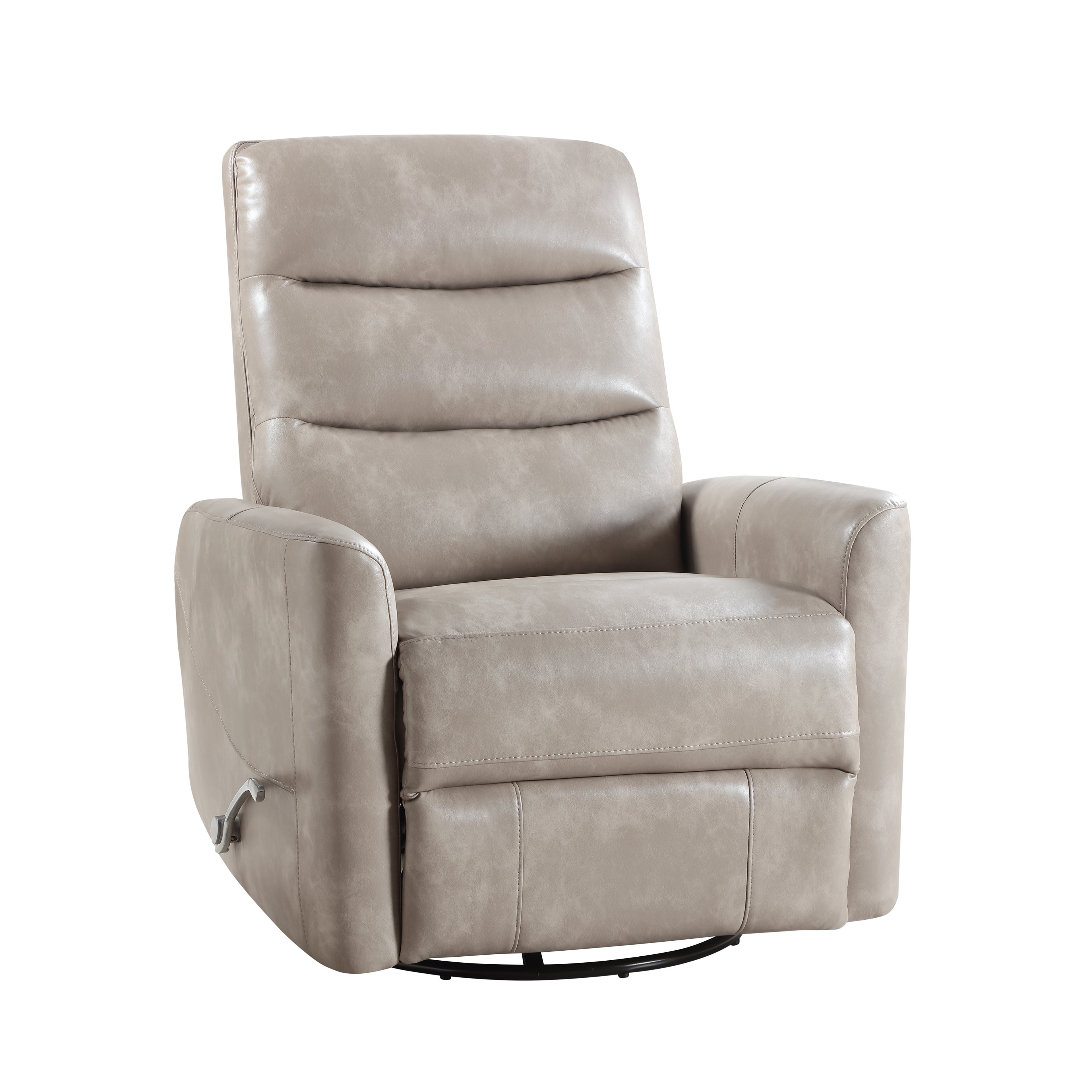 Takami Swivel Recliner - Gray / Vegan Leather