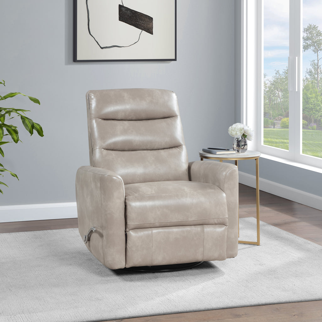 Takami Swivel Recliner - Gray / Vegan Leather