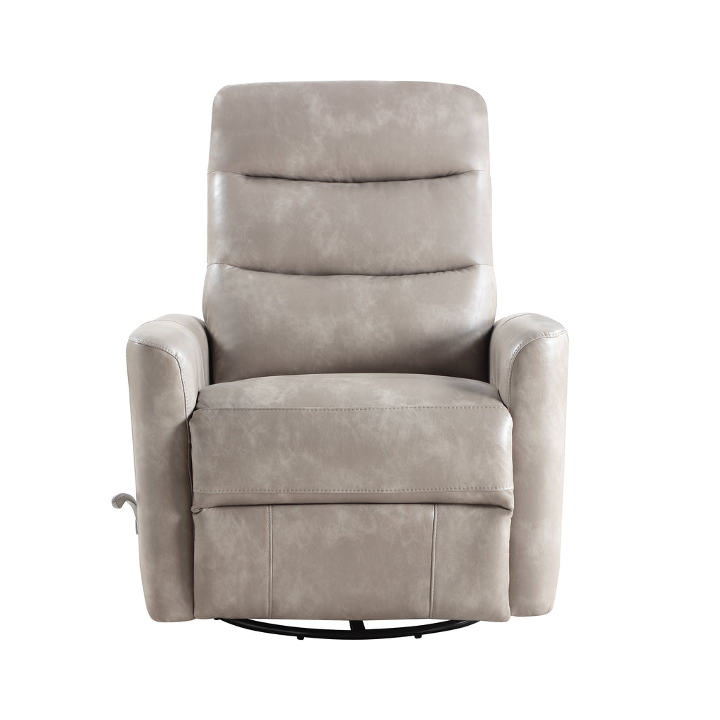 Takami Swivel Recliner - Gray / Vegan Leather