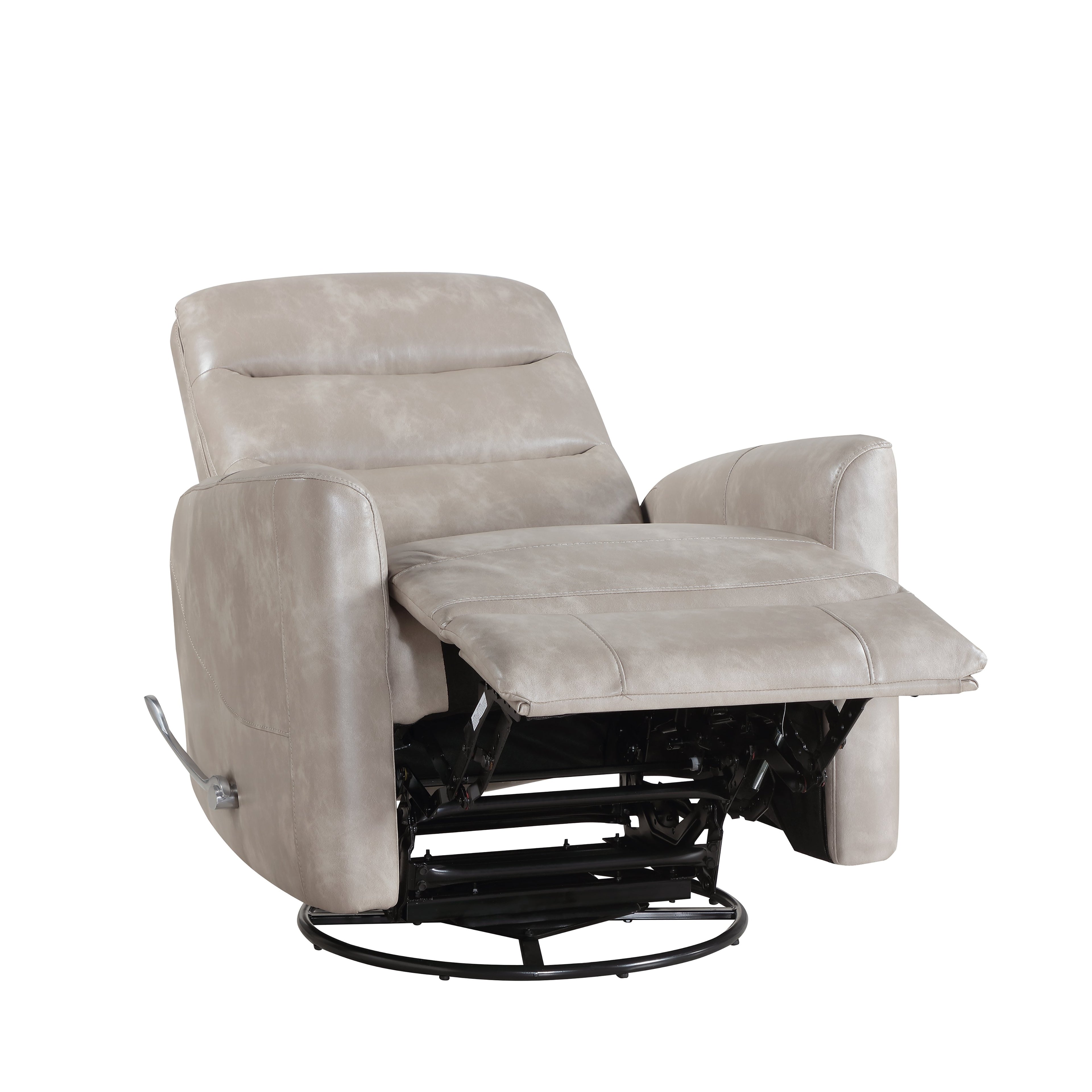 Takami Swivel Recliner - Gray / Vegan Leather
