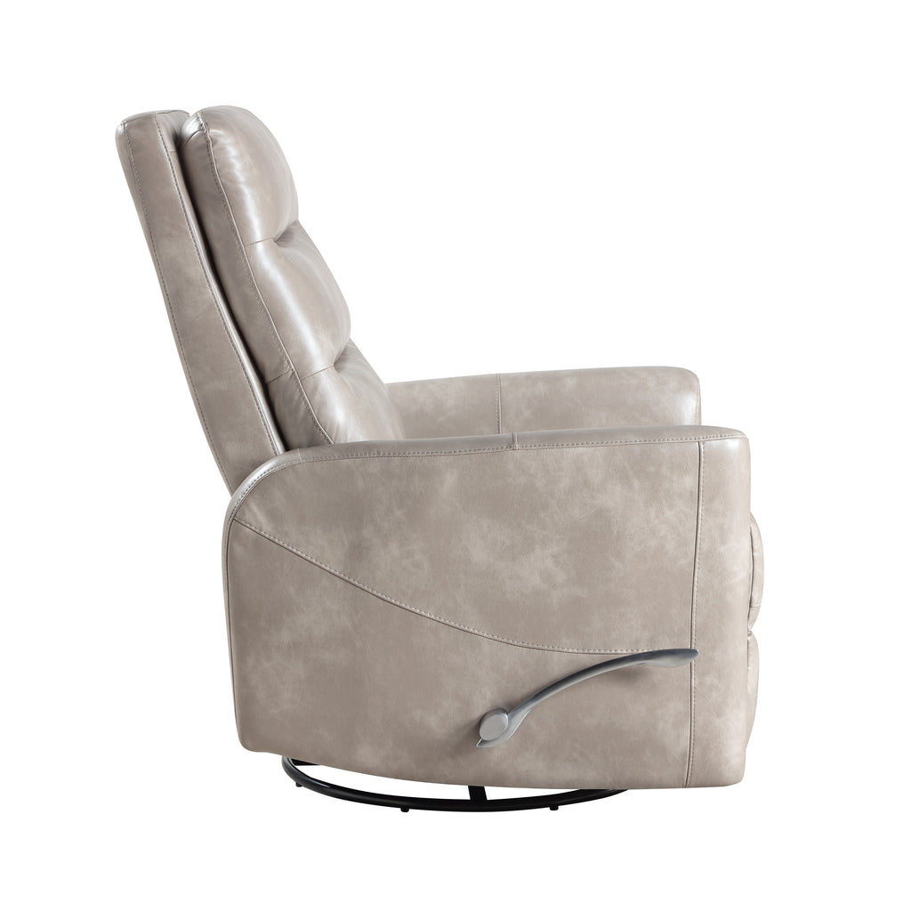 Takami Swivel Recliner - Gray / Vegan Leather