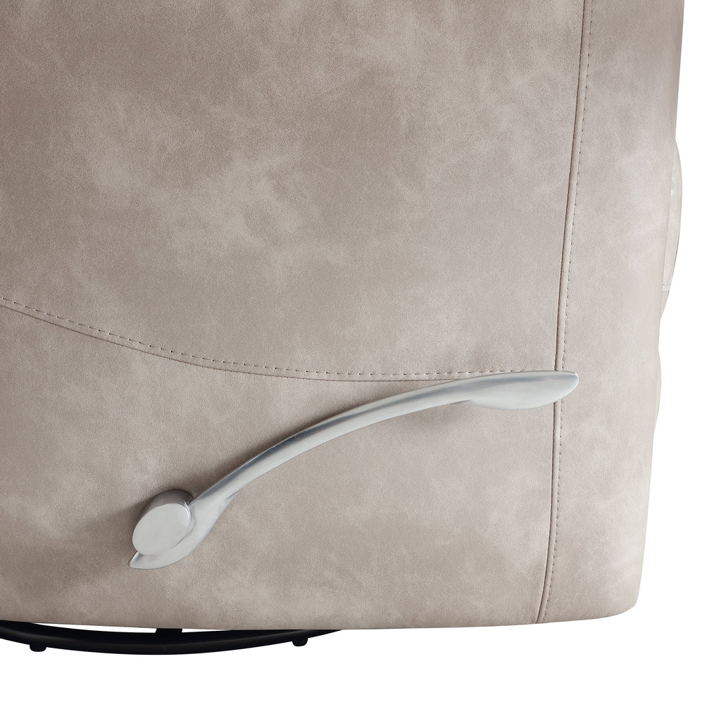 Takami Swivel Recliner - Gray / Vegan Leather