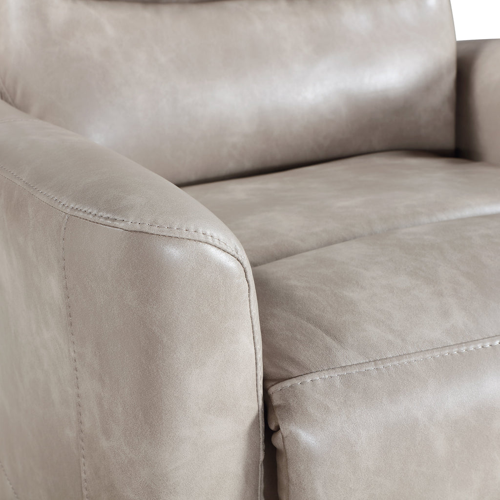 Takami Swivel Recliner - Gray / Vegan Leather