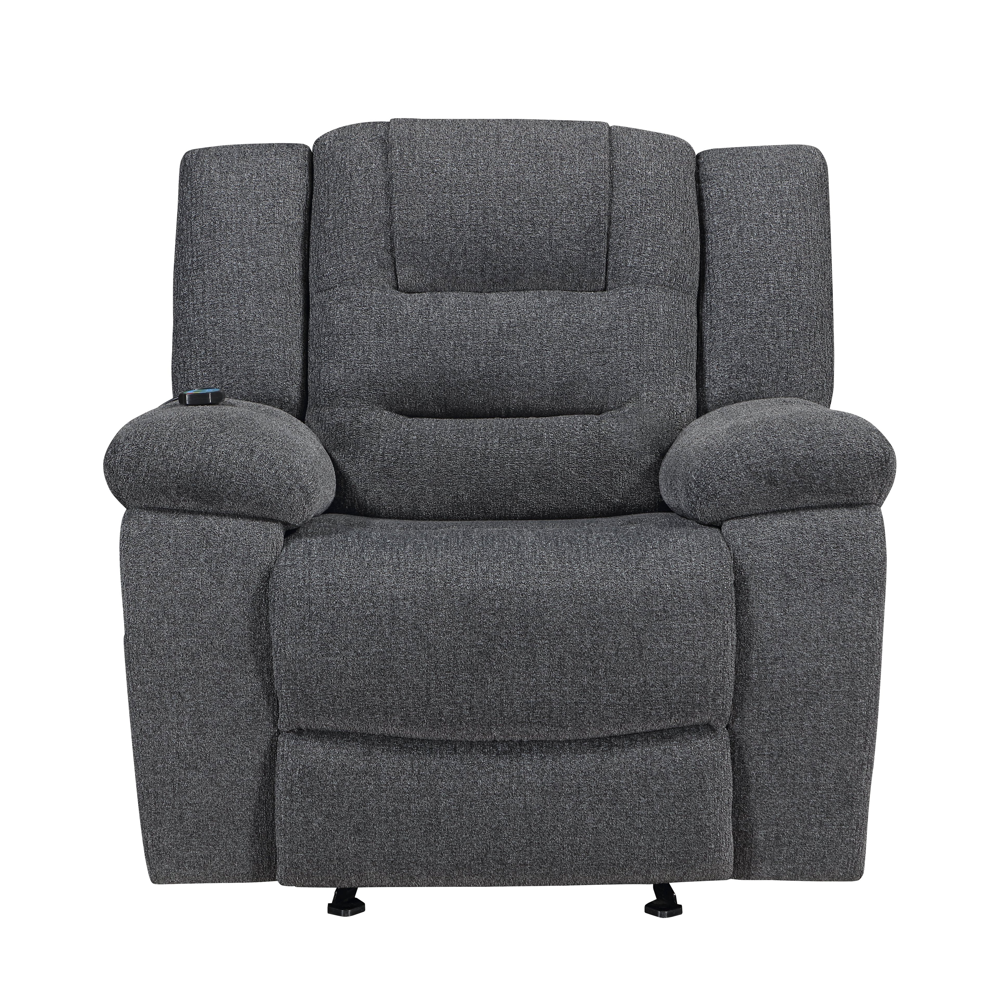 Redondo Glider Recliner w/Heat And Massage-Dk Gray