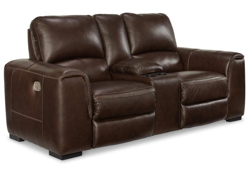 Alessandro Power Reclining Loveseat with Console angled view
