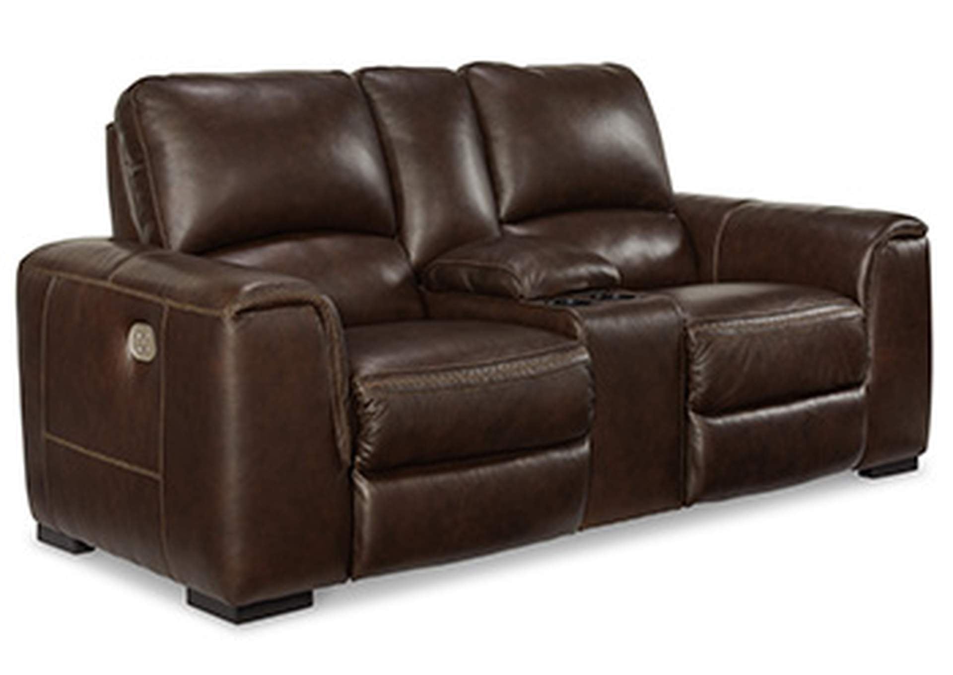 Alessandro Power Reclining Loveseat with Console angled view