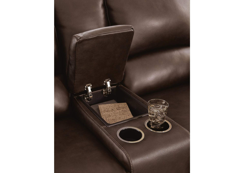Alessandro Power Reclining Loveseat with Console detail