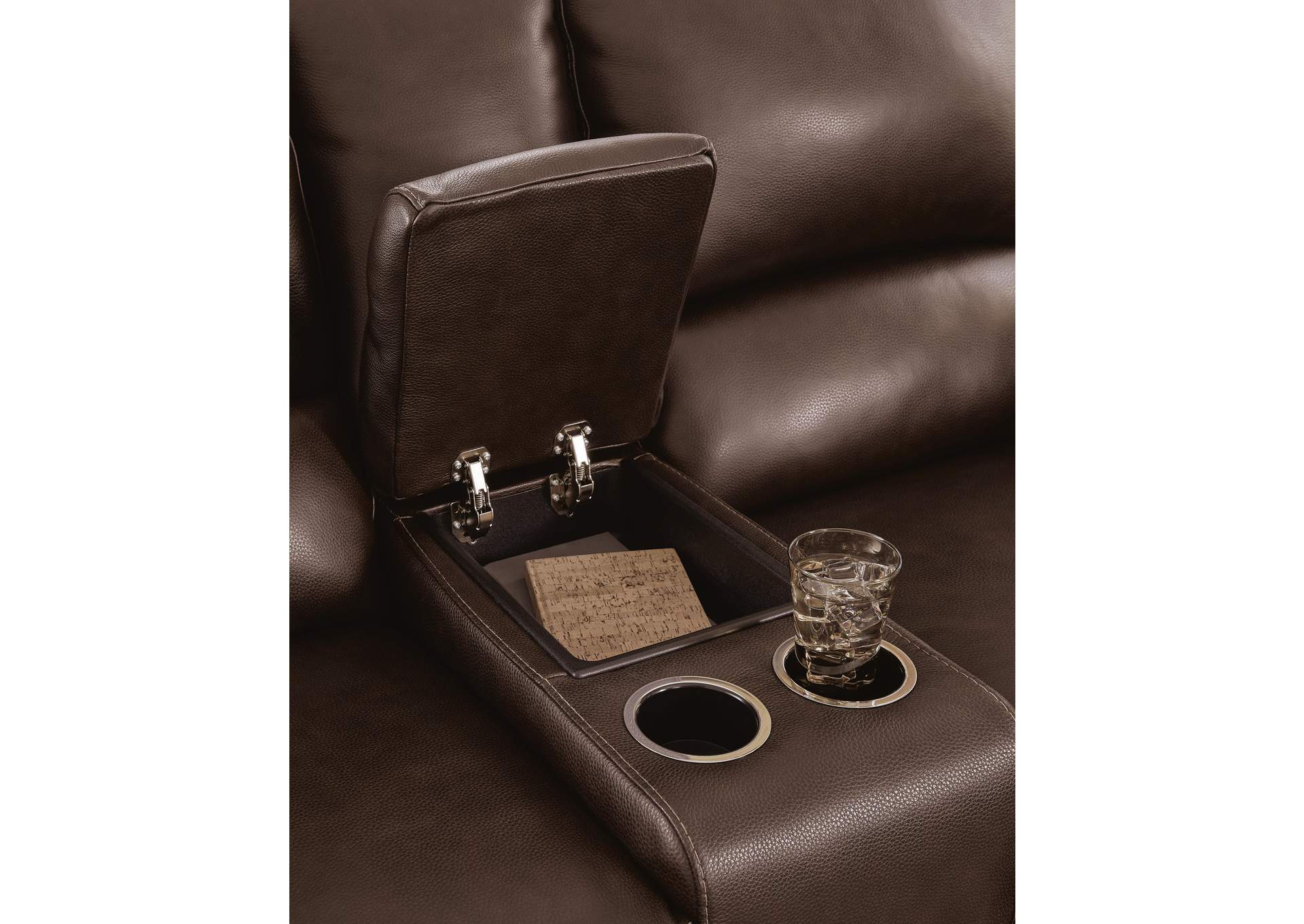 Alessandro Power Reclining Loveseat with Console detail