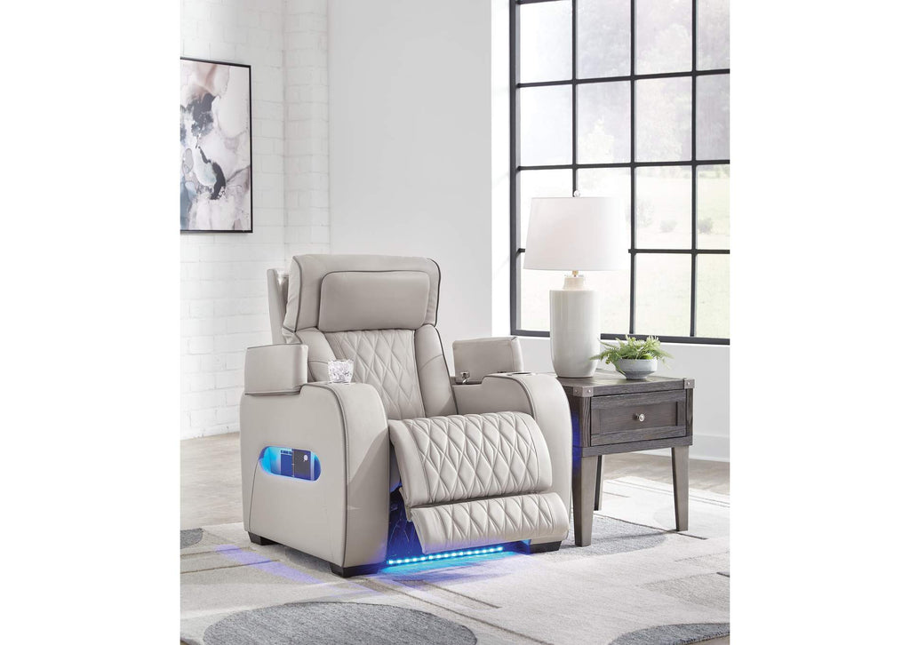 Boyington Dual Power Leather Sofa, Loveseat and Recliner