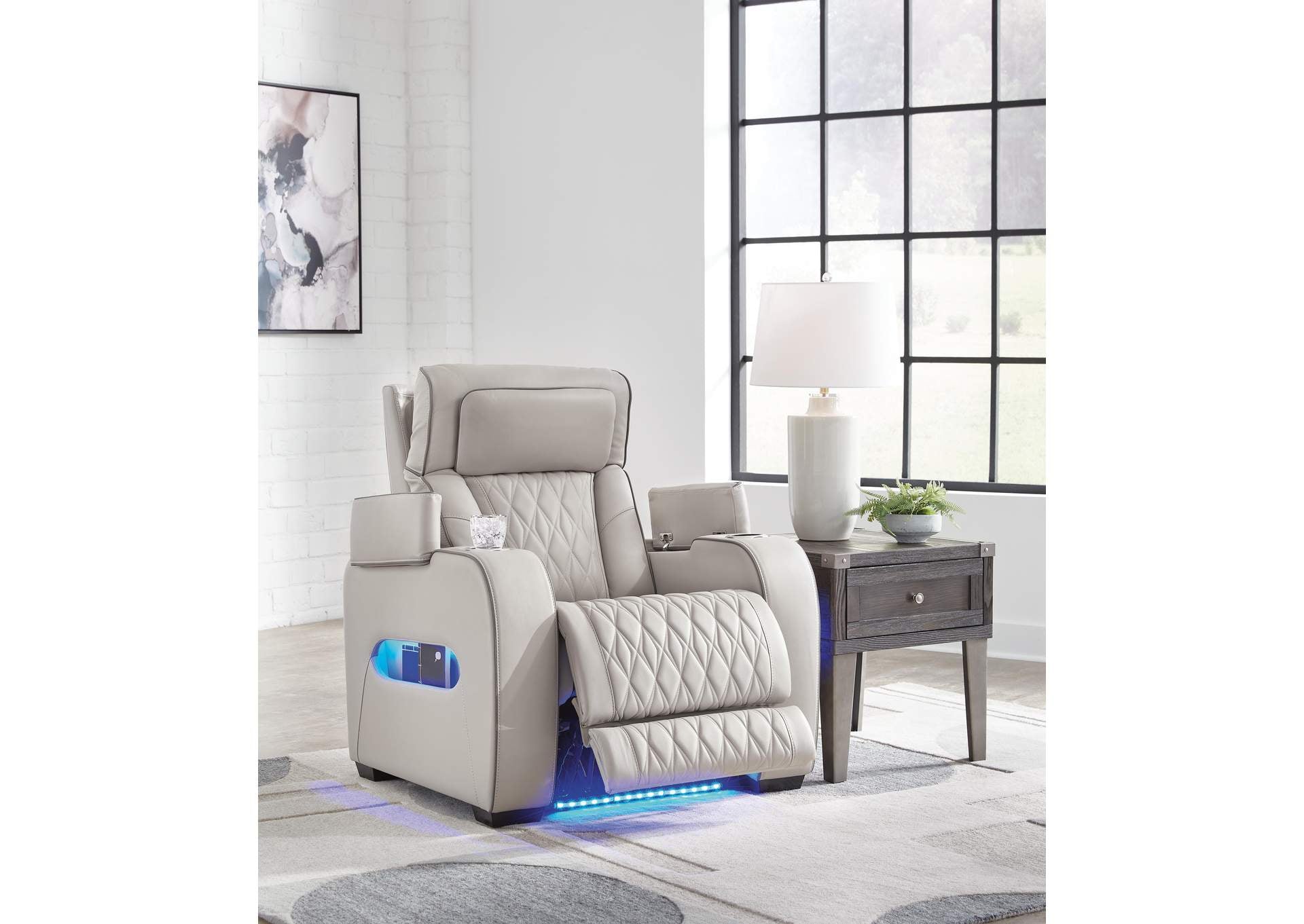 Boyington Dual Power Leather Sofa, Loveseat and Recliner