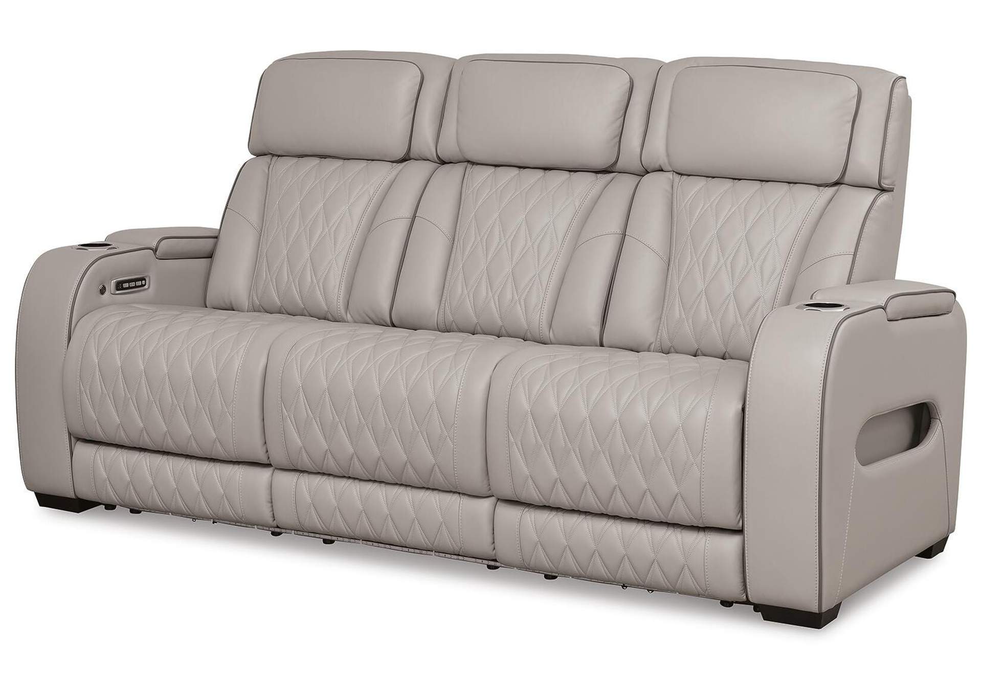 Boyington Dual Power Leather Sofa, Loveseat and Recliner angled view