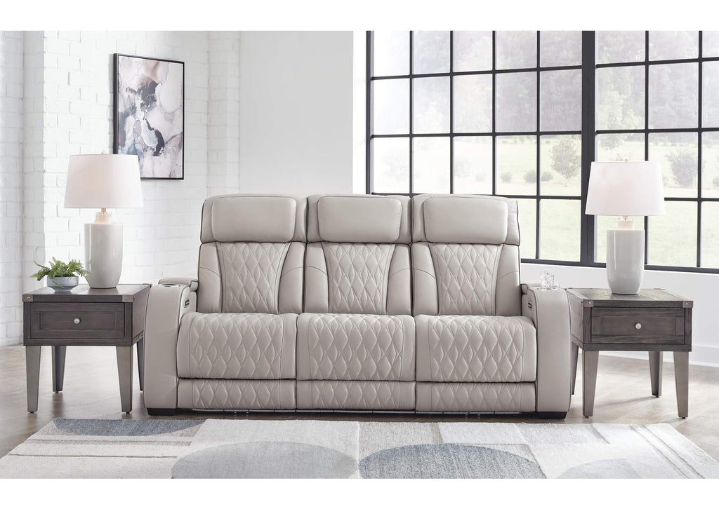 Boyington Dual Power Leather Sofa, Loveseat and Recliner