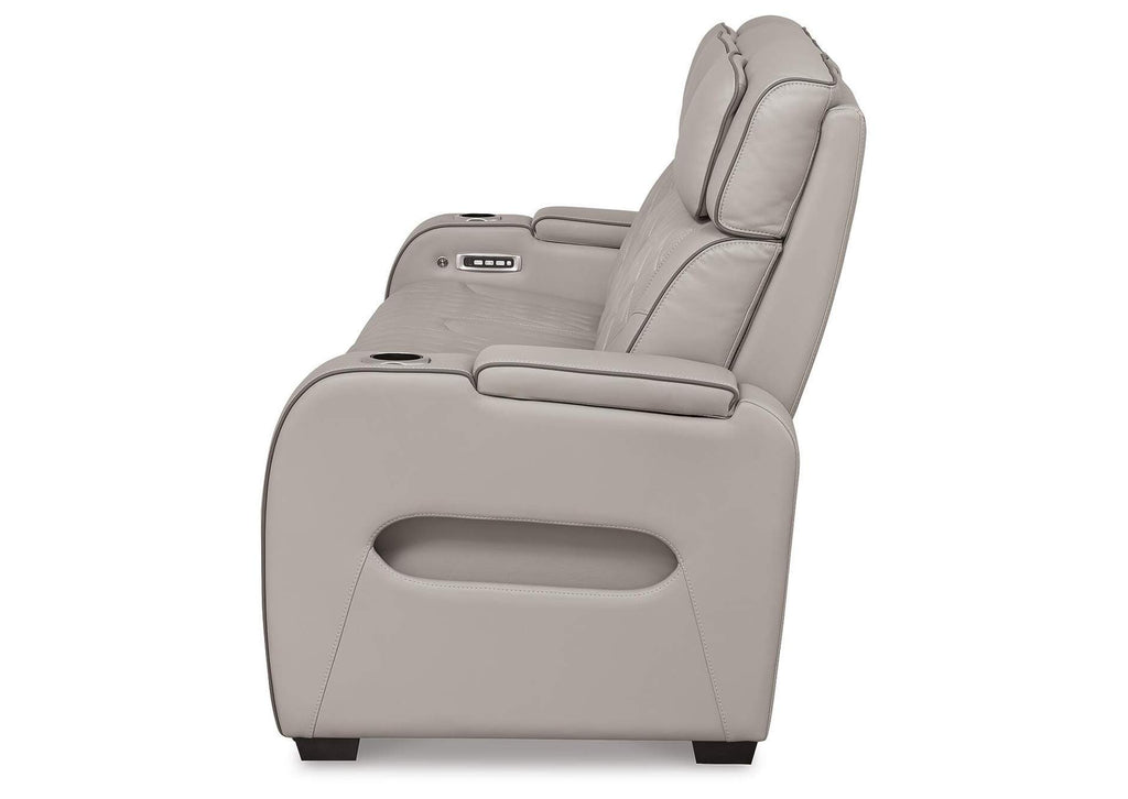 Boyington Dual Power Leather Sofa, Loveseat and Recliner side view