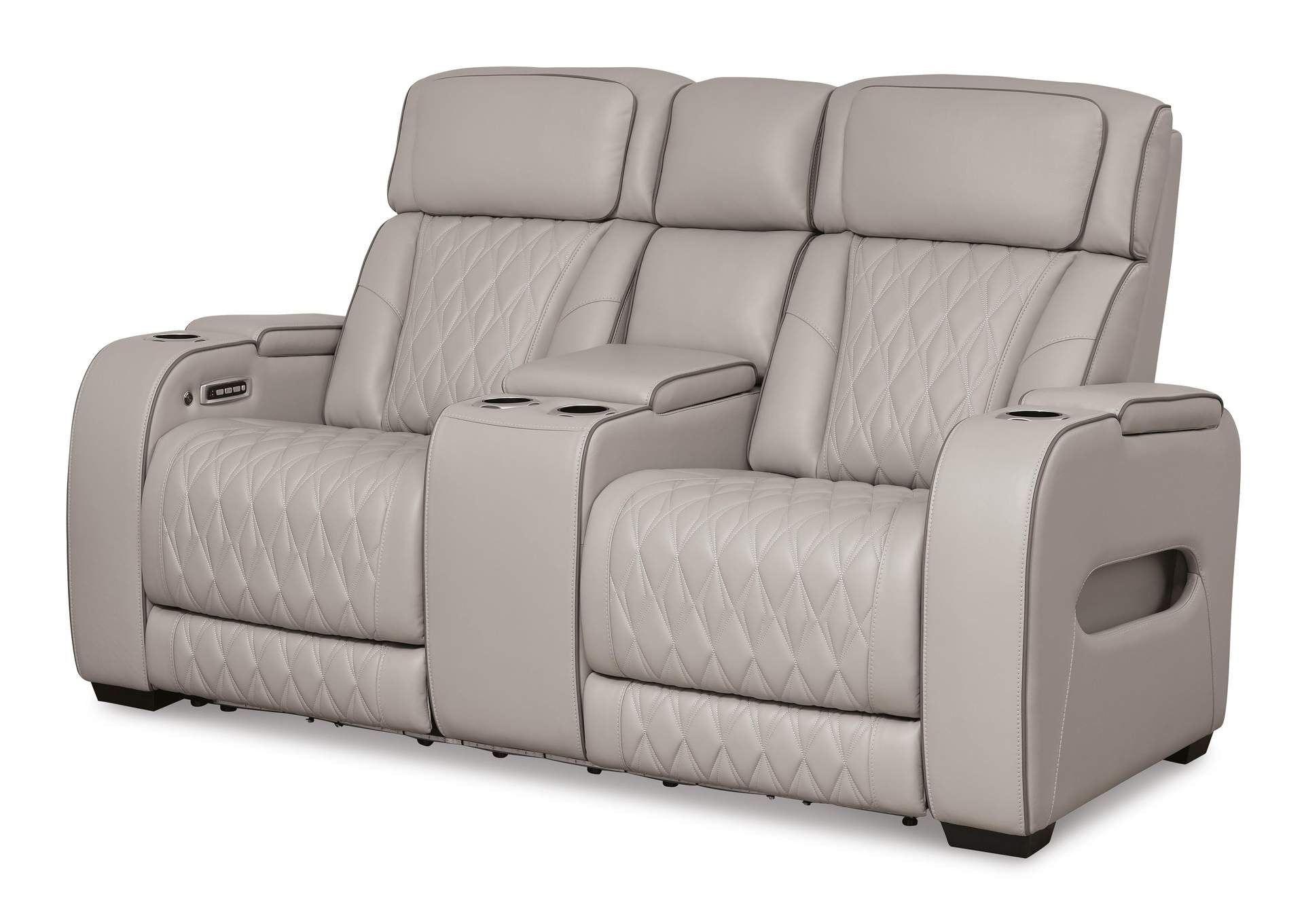 Boyington Power Reclining Loveseat with Console angled view