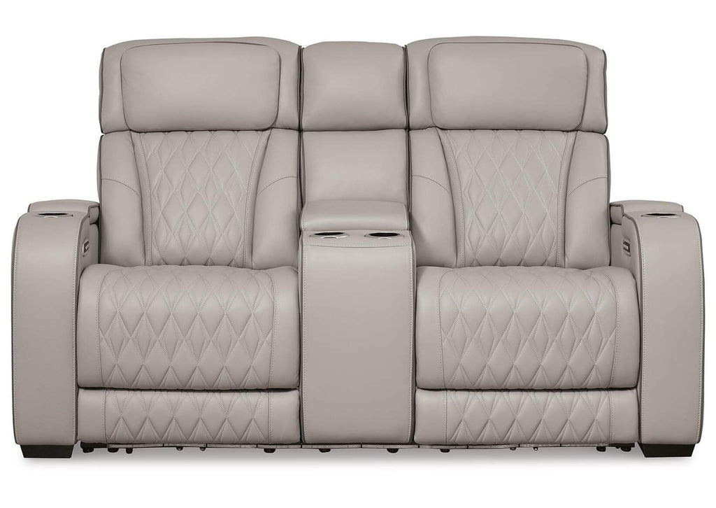 Boyington Dual Power Leather Sofa, Loveseat and Recliner