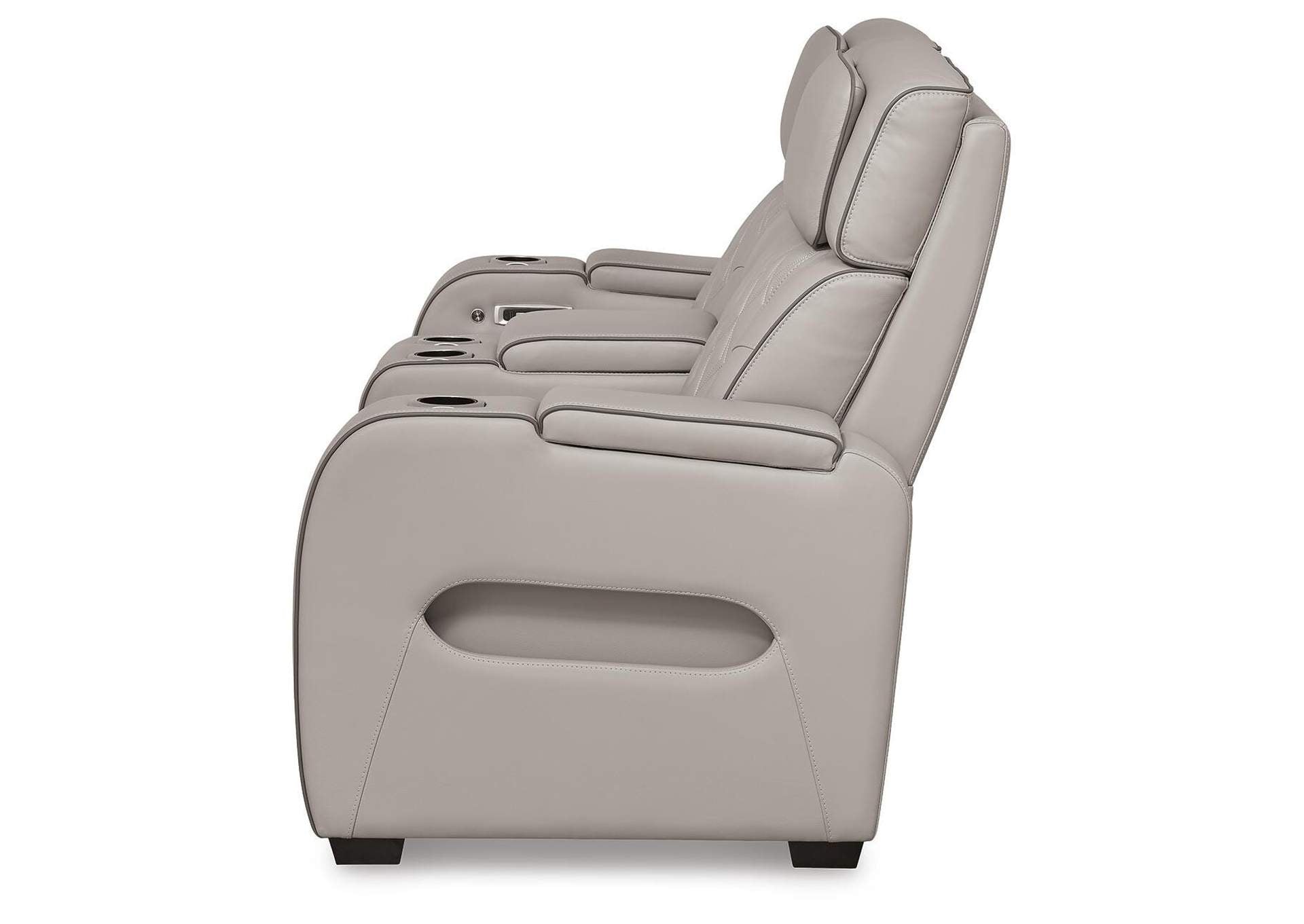 Boyington Dual Power Leather Sofa, Loveseat and Recliner side view