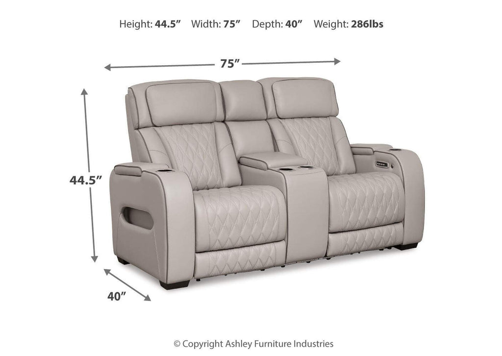 Boyington Power Reclining Loveseat with Console dimensions
