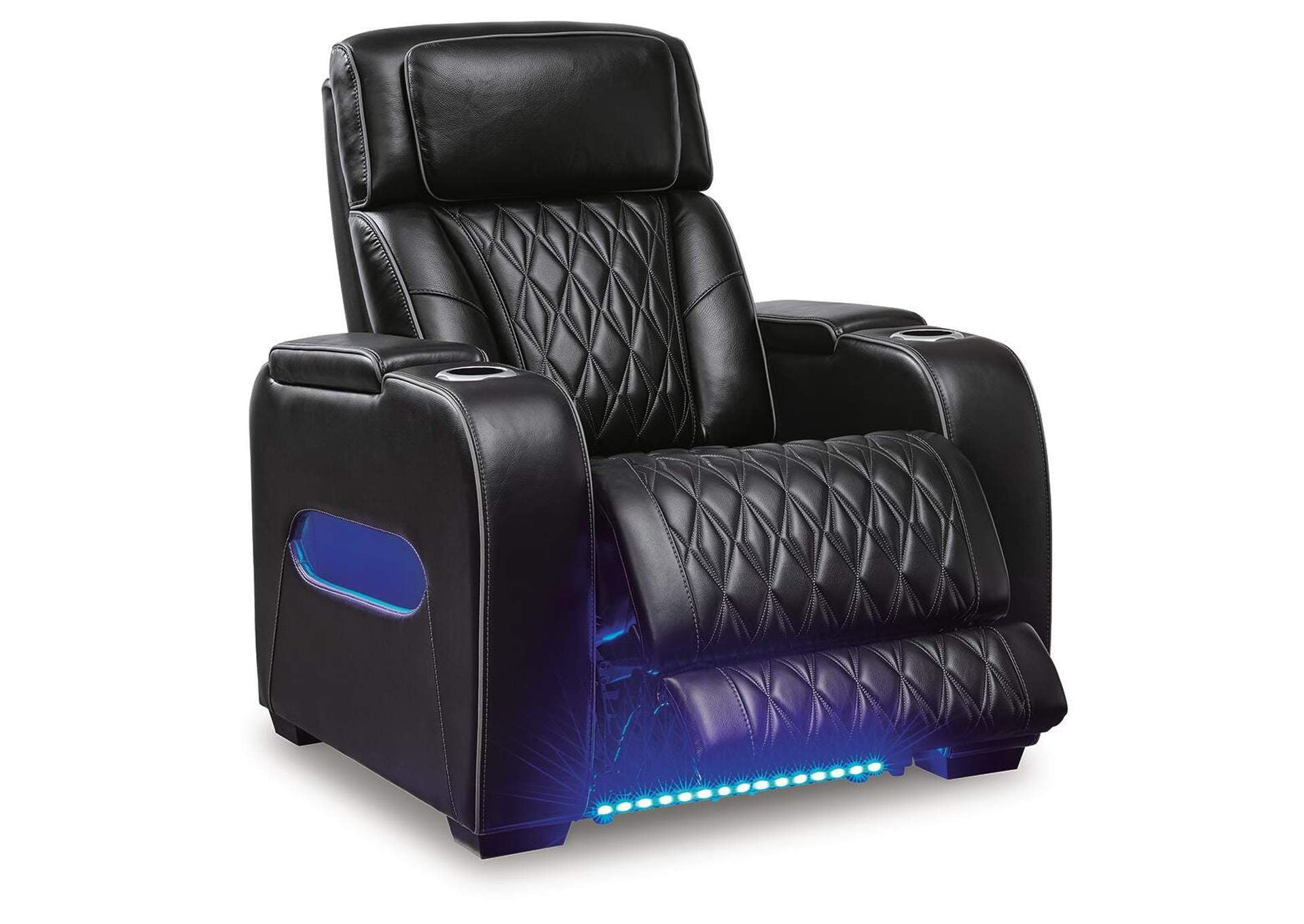 Boyington Dual Power Leather Sofa, Loveseat and Recliner angled view