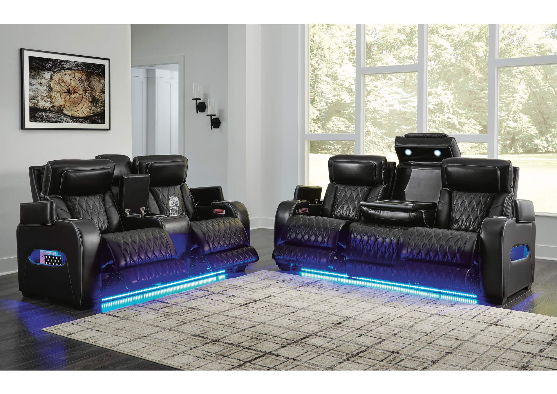 Boyington Dual Power Leather Reclining Sofa and Loveseat