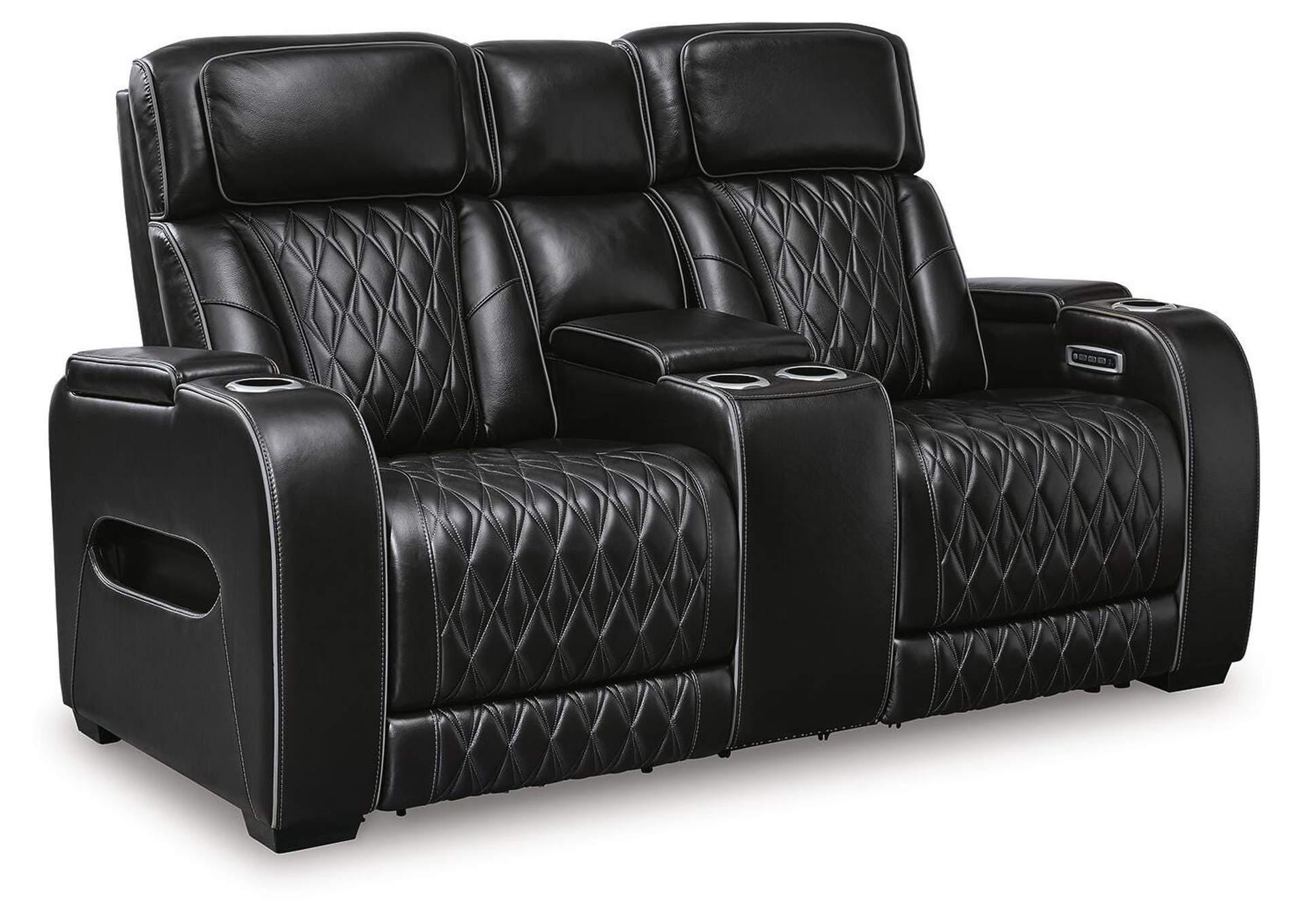 Boyington Power Reclining Loveseat with Console angled view