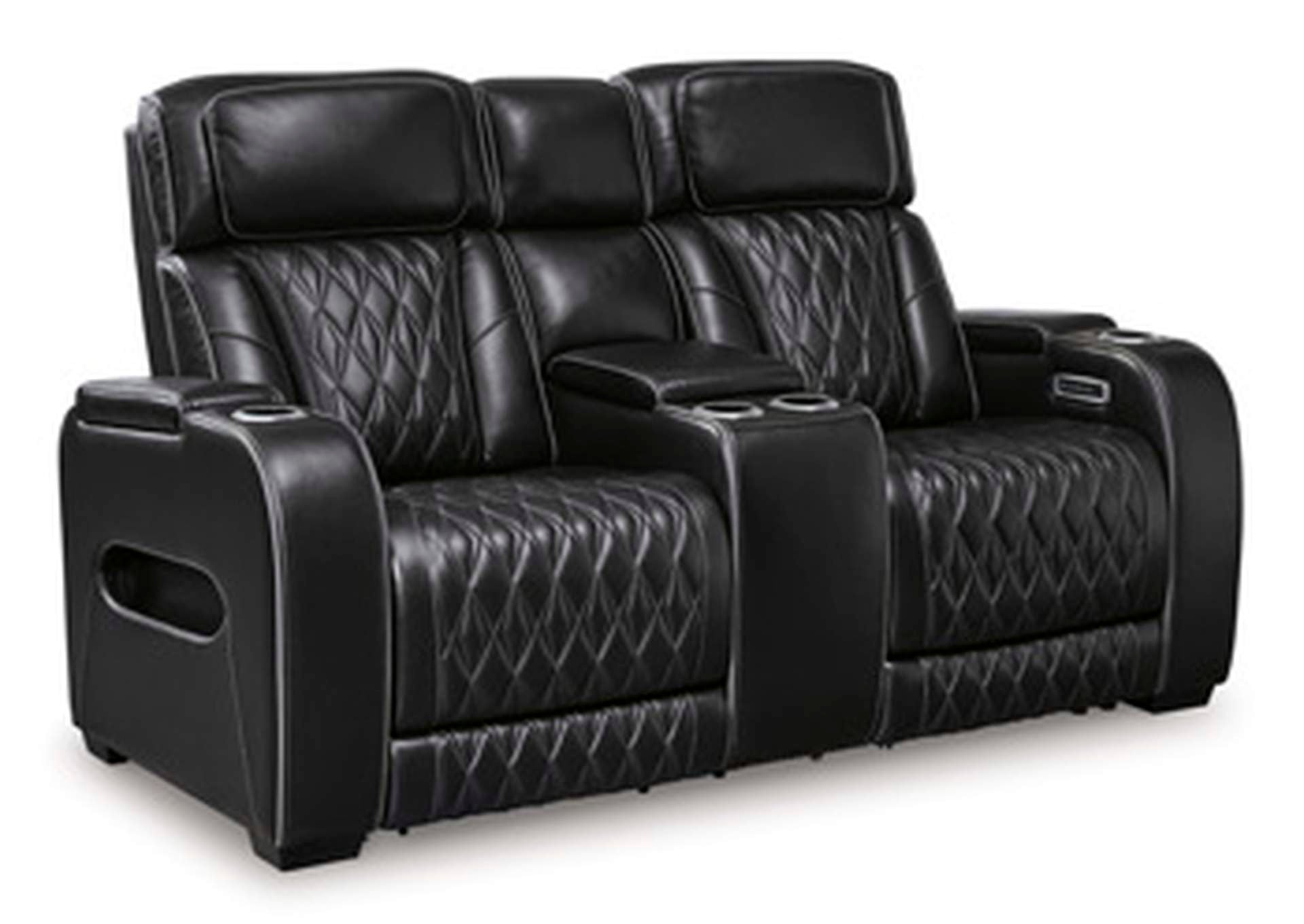 Boyington Power Reclining Loveseat with Console angled view