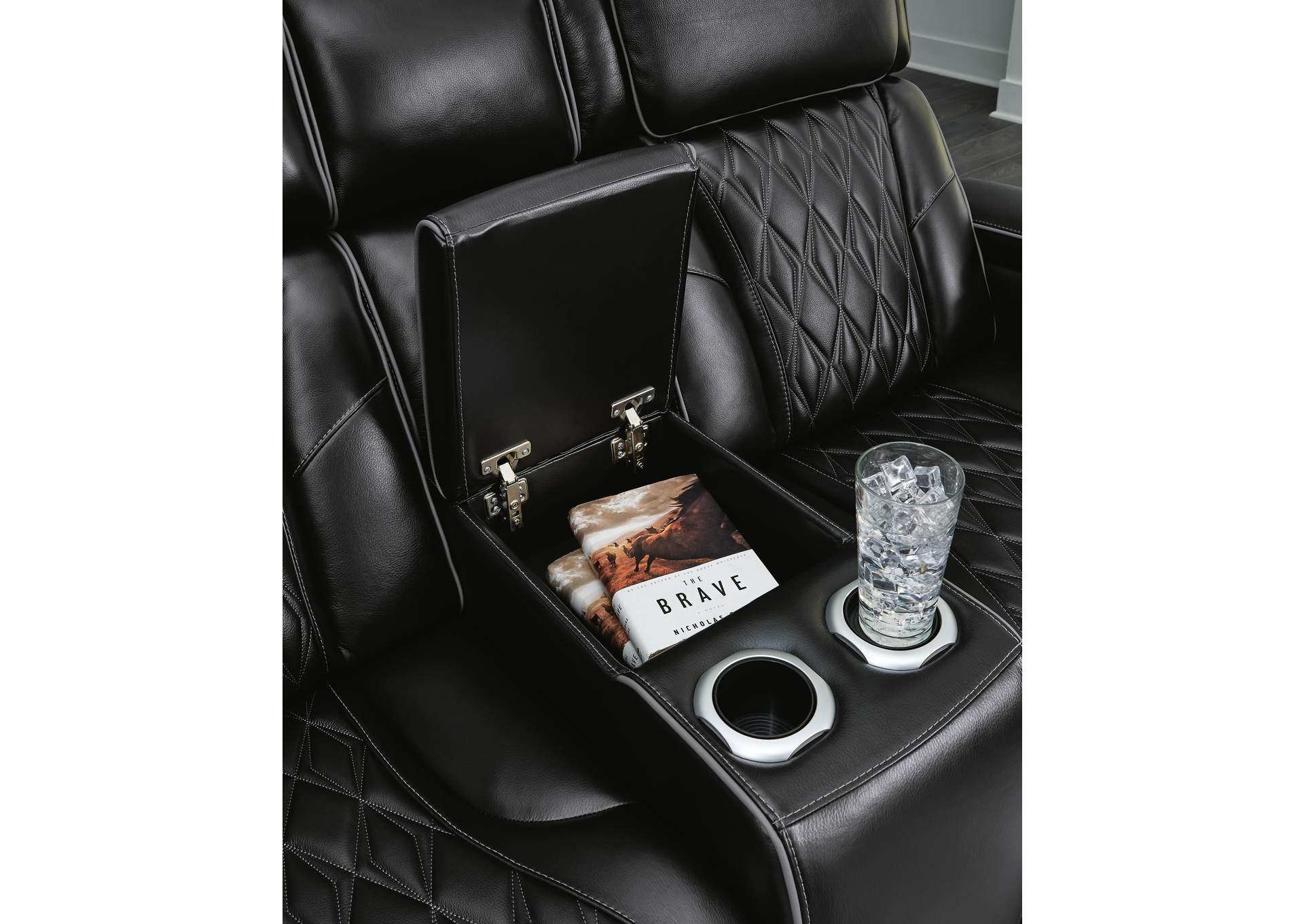Boyington Power Reclining Loveseat with Console detail