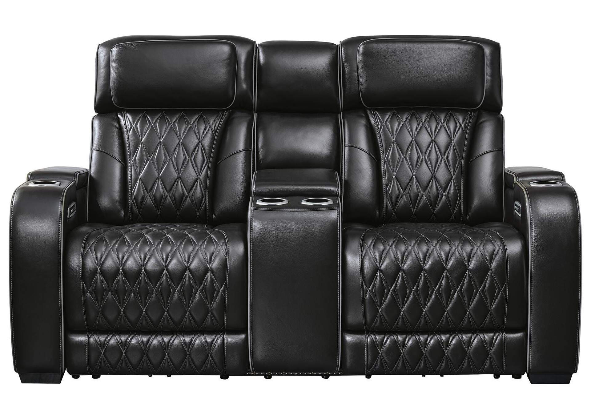 Boyington Dual Power Leather Sofa, Loveseat and Recliner