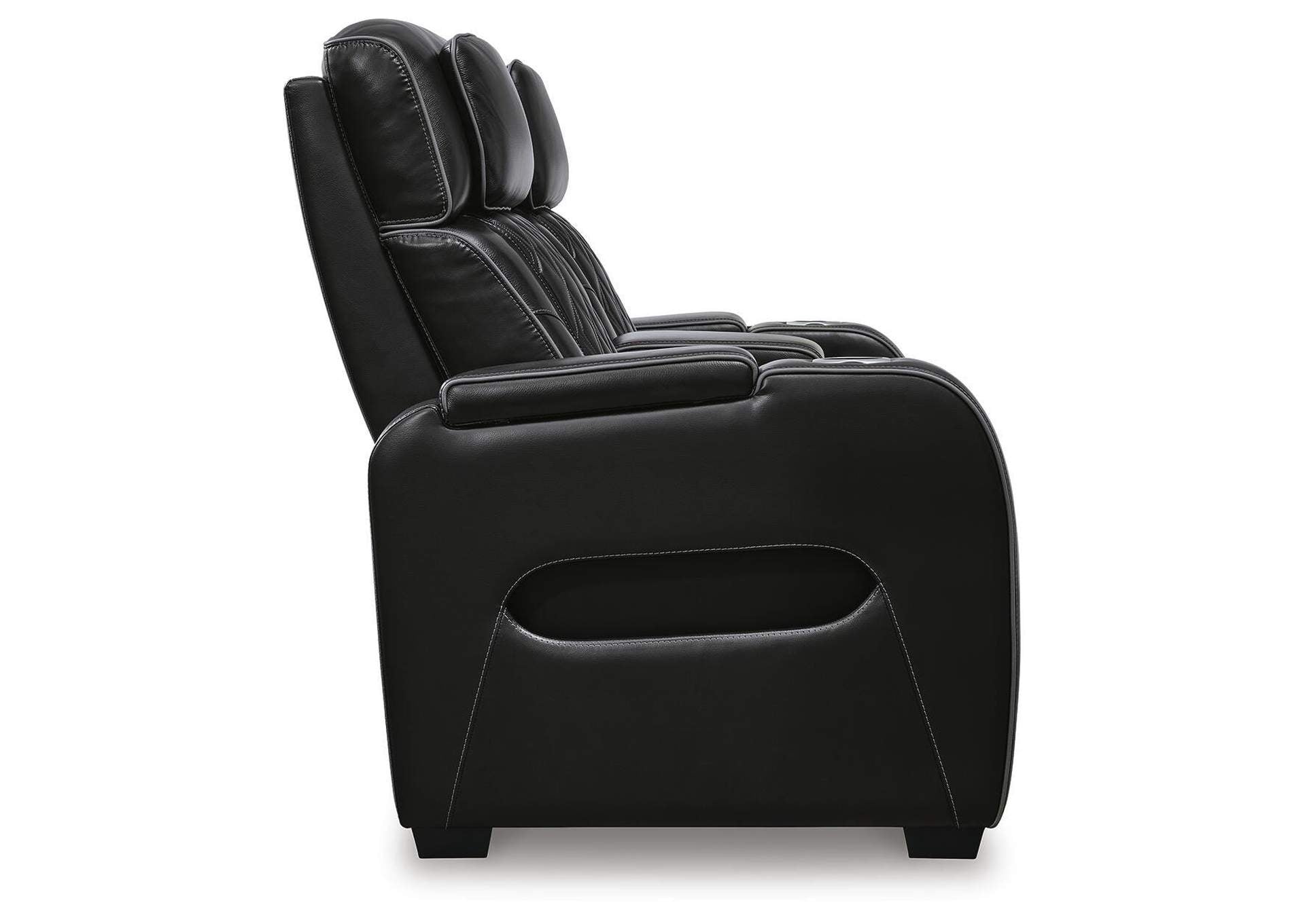 Boyington Dual Power Leather Sofa, Loveseat and Recliner side view