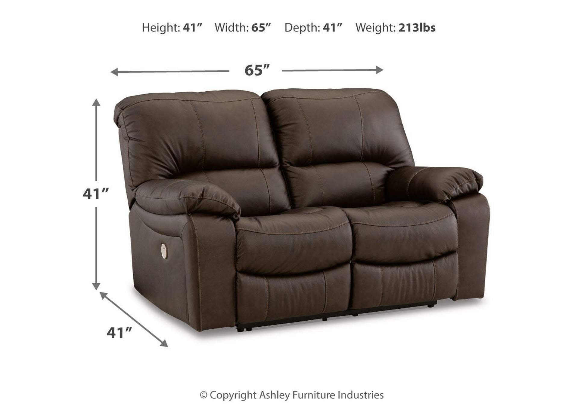 Leesworth Power Sofa, Loveseat and Recliner dimensions