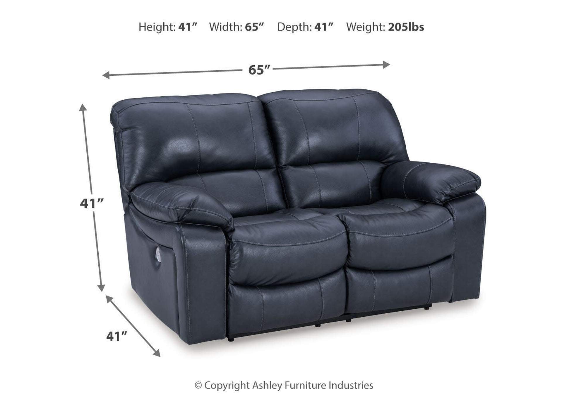 Leesworth Power Reclining Loveseat dimensions